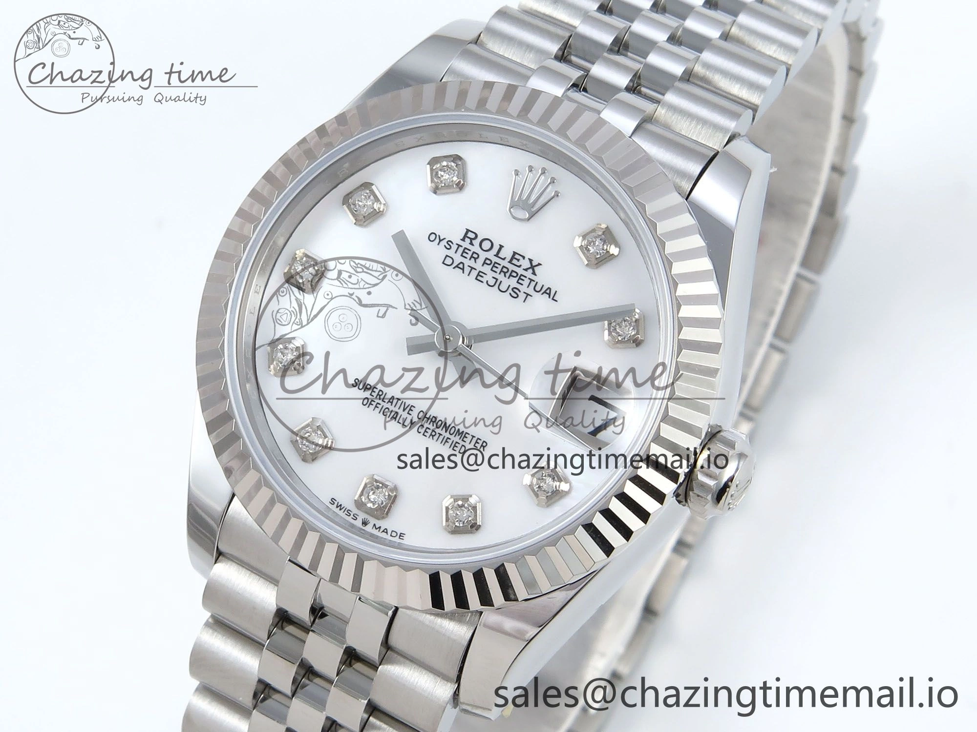 DateJust 31 278274 ARF 1:1 Best Edition 904L Steel White MOP Diamonds Dial on SS Jubilee Bracelet ETA 2688