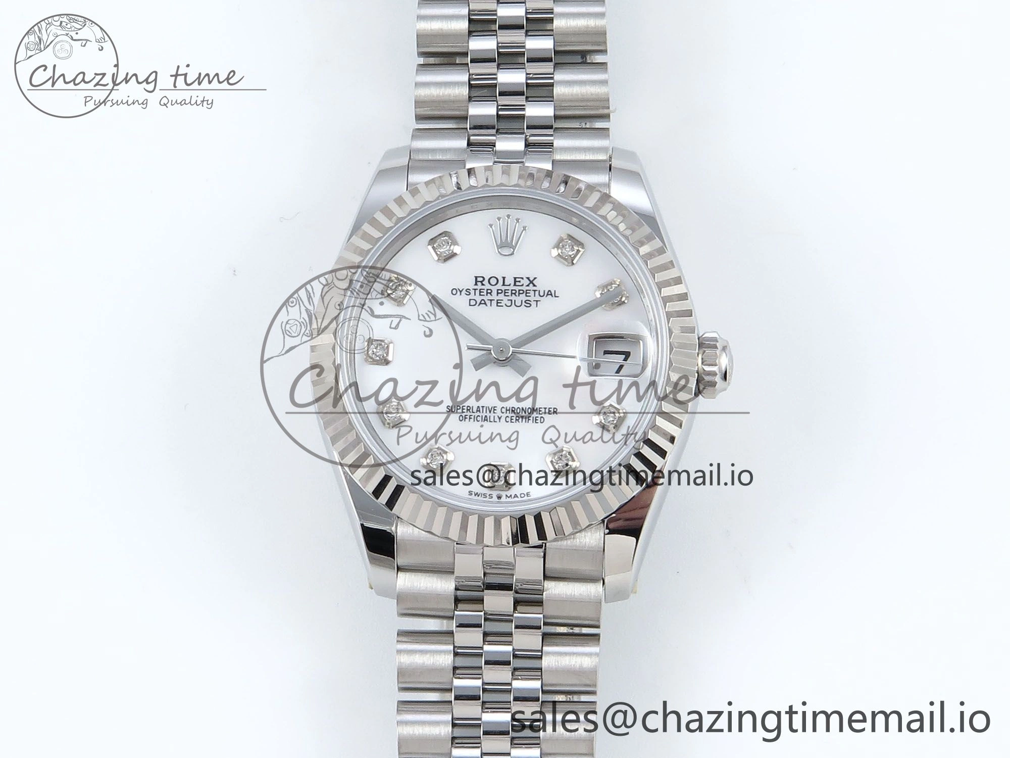 DateJust 31 278274 ARF 1:1 Best Edition 904L Steel White MOP Diamonds Dial on SS Jubilee Bracelet ETA 2688