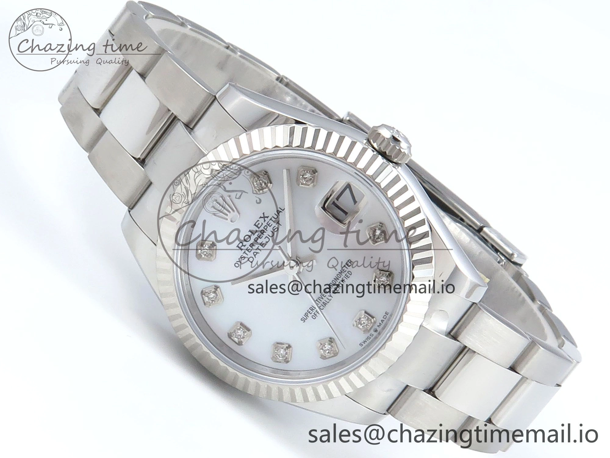 DateJust 31 278274 ARF 1:1 Best Edition 904L Steel White MOP Diamonds Dial on SS Oyster Bracelet ETA 2688