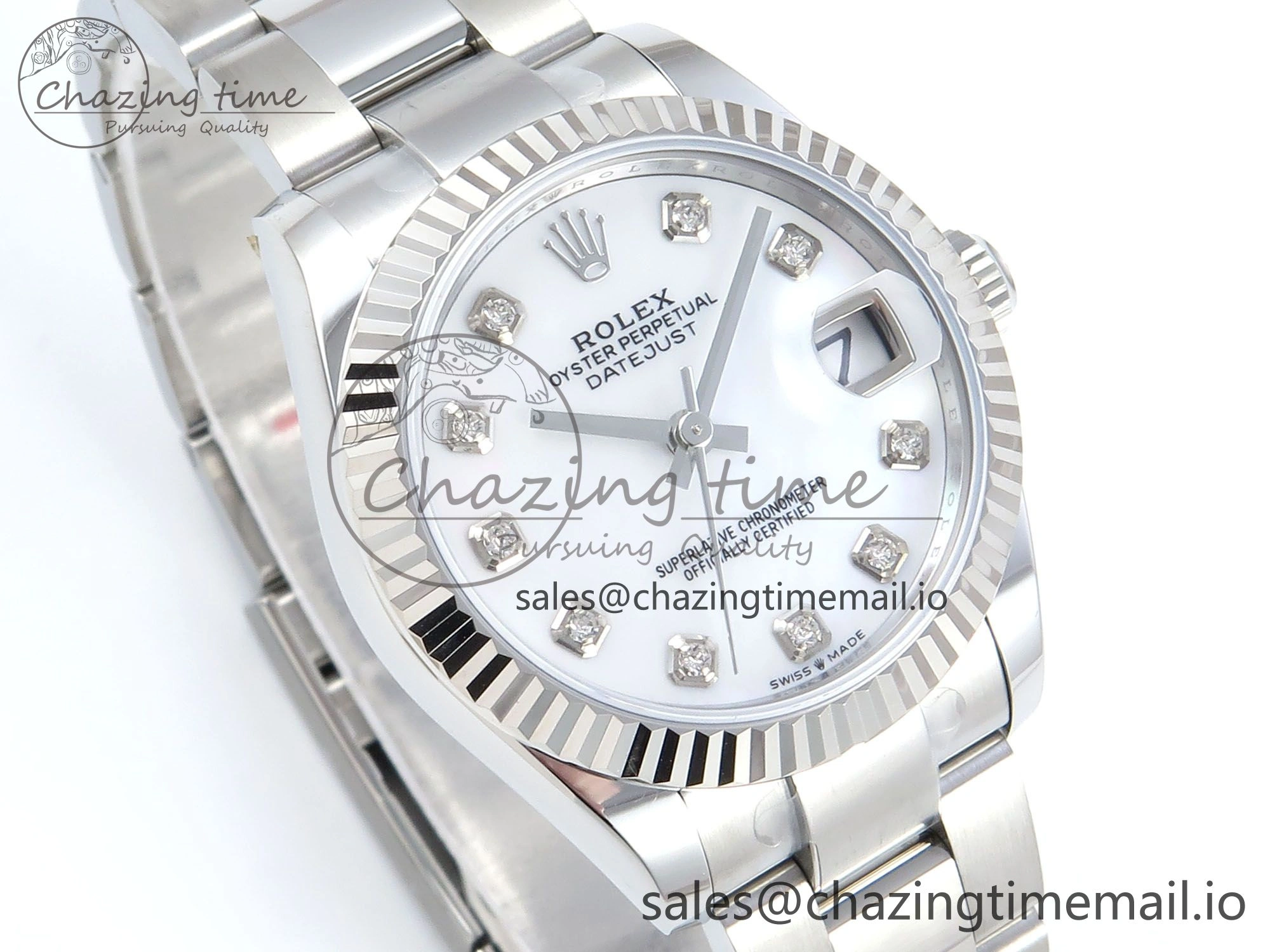 DateJust 31 278274 ARF 1:1 Best Edition 904L Steel White MOP Diamonds Dial on SS Oyster Bracelet ETA 2688