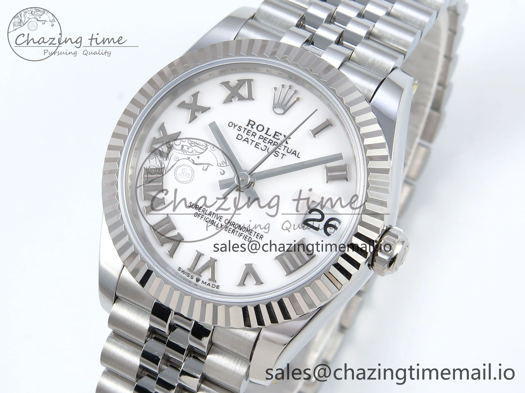 DateJust 31 278274 ARF 1:1 Best Edition 904L Steel White Roman Dial on SS Jubilee Bracelet ETA 2688