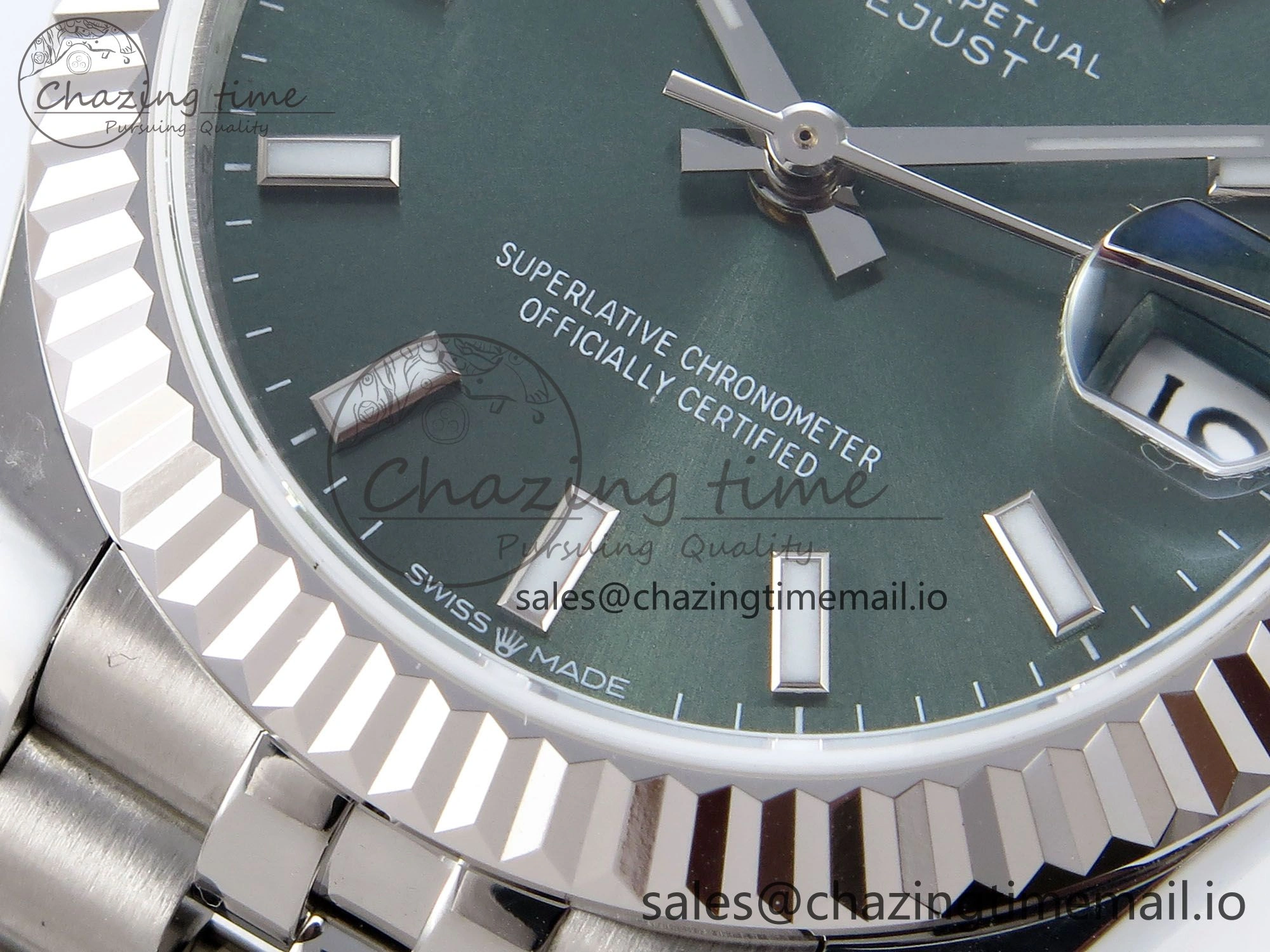 DateJust 31 278274 JARF 1:1 Best Edition 904L Steel Green Stick Dial on SS Jubilee Bracelet HZ2236