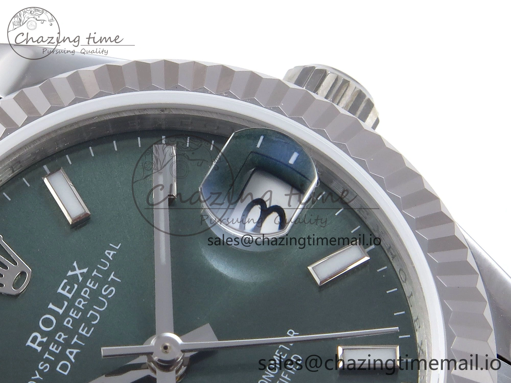 DateJust 31 278274 JARF 1:1 Best Edition 904L Steel Green Stick Dial on SS Jubilee Bracelet HZ2236