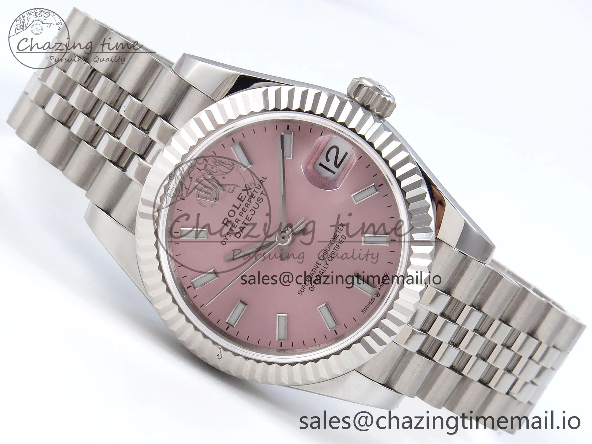 DateJust 31 278274 JARF 1:1 Best Edition 904L Steel Pink Stick Dial on SS Jubilee Bracelet HZ2236