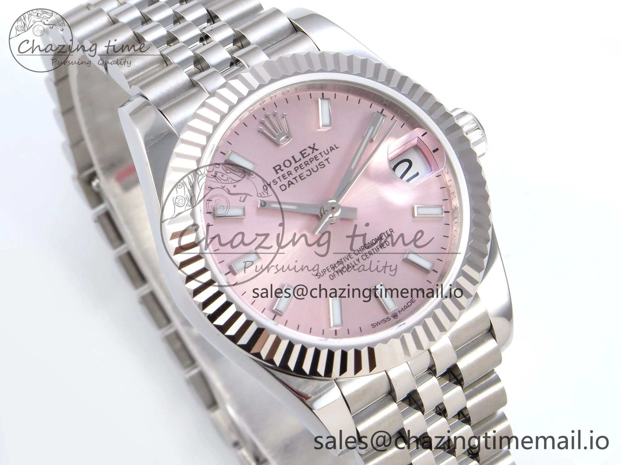 DateJust 31 278274 JARF 1:1 Best Edition 904L Steel Pink Stick Dial on SS Jubilee Bracelet HZ2236