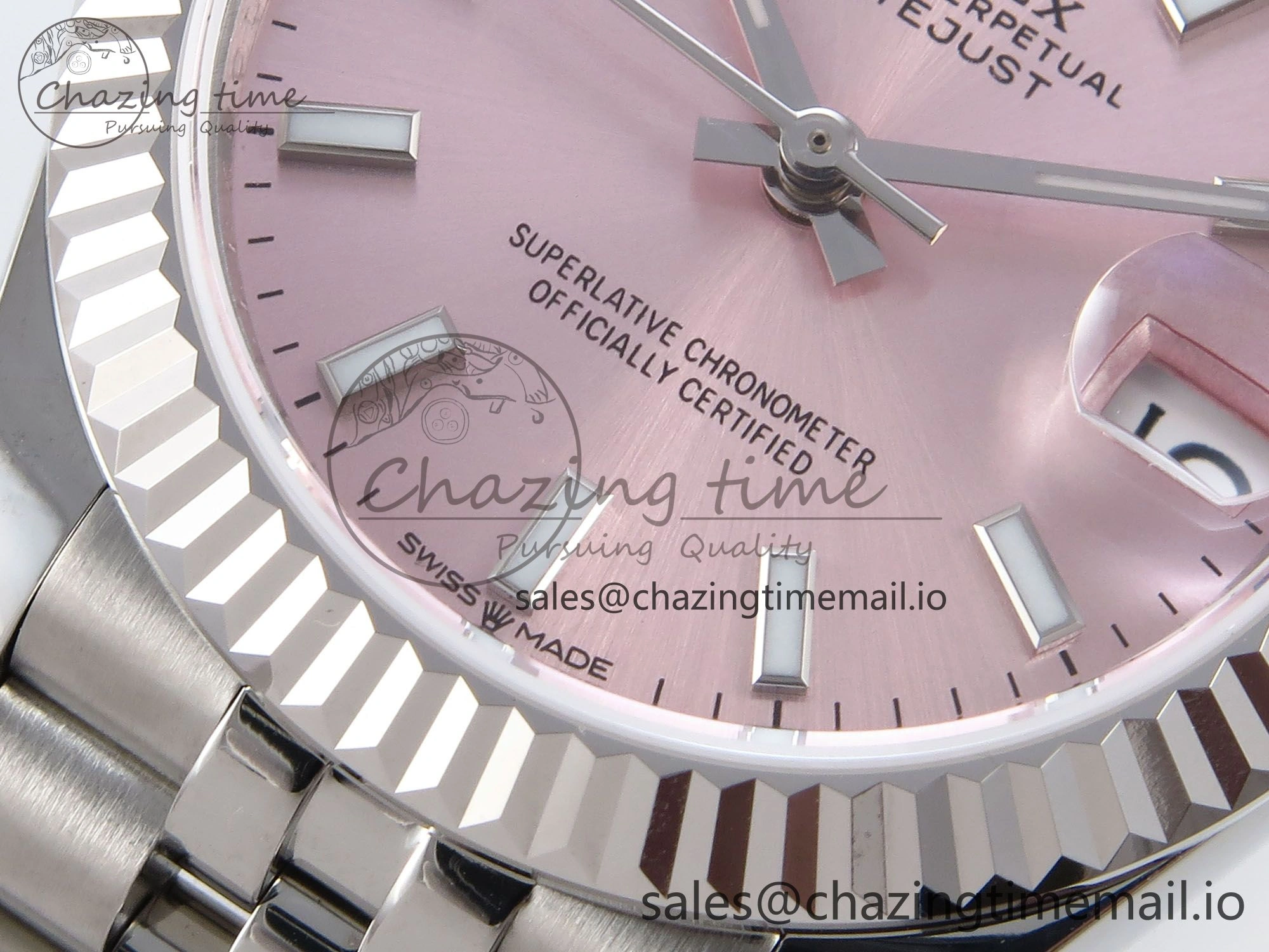 DateJust 31 278274 JARF 1:1 Best Edition 904L Steel Pink Stick Dial on SS Jubilee Bracelet HZ2236