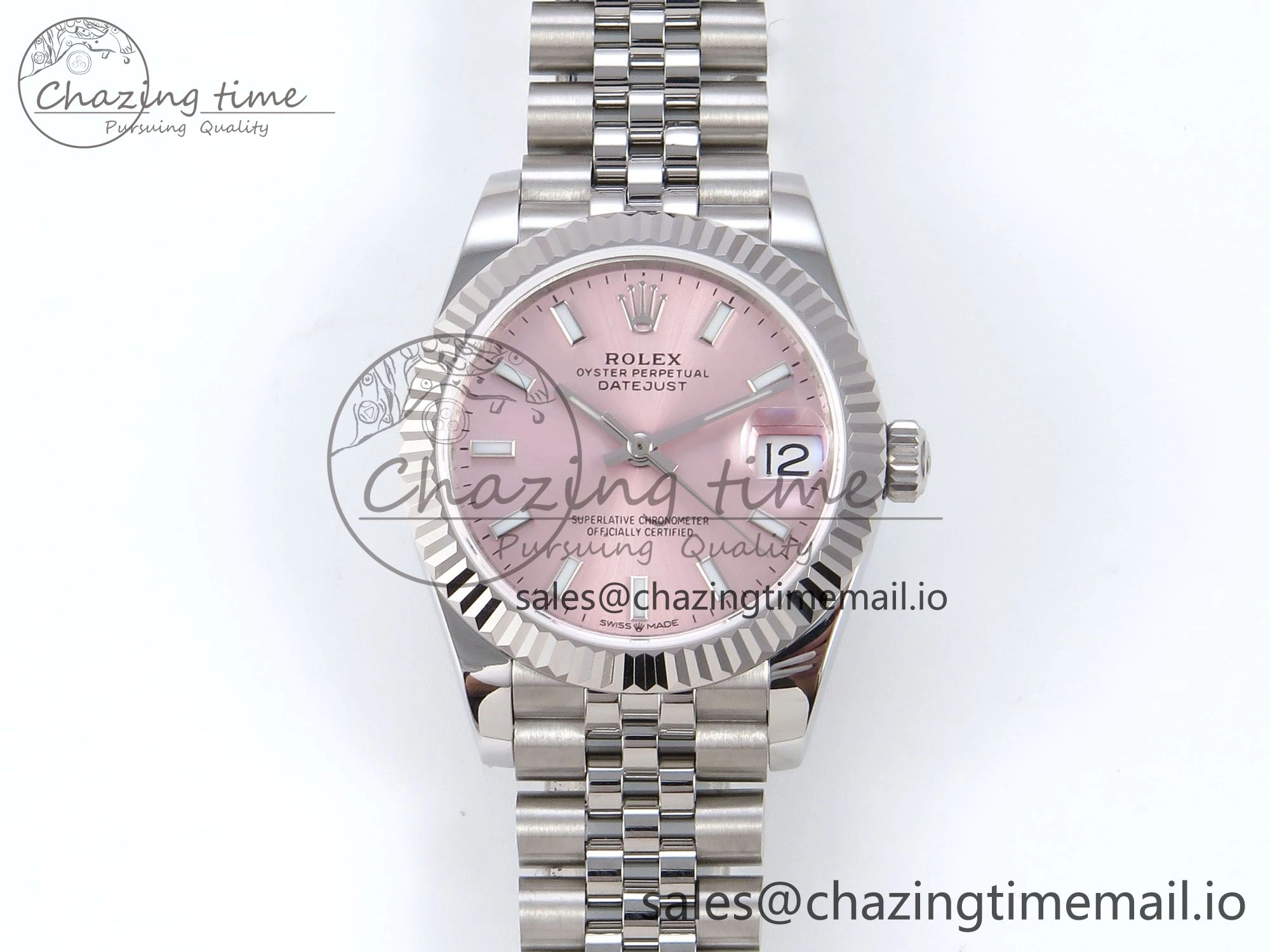 DateJust 31 278274 JARF 1:1 Best Edition 904L Steel Pink Stick Dial on SS Jubilee Bracelet HZ2236