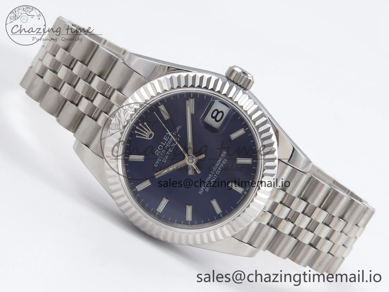 DateJust 31 278274 SS GMF 1:1 Best Edition 904L Steel Blue Stick Dial on Jubilee Bracelet A2824