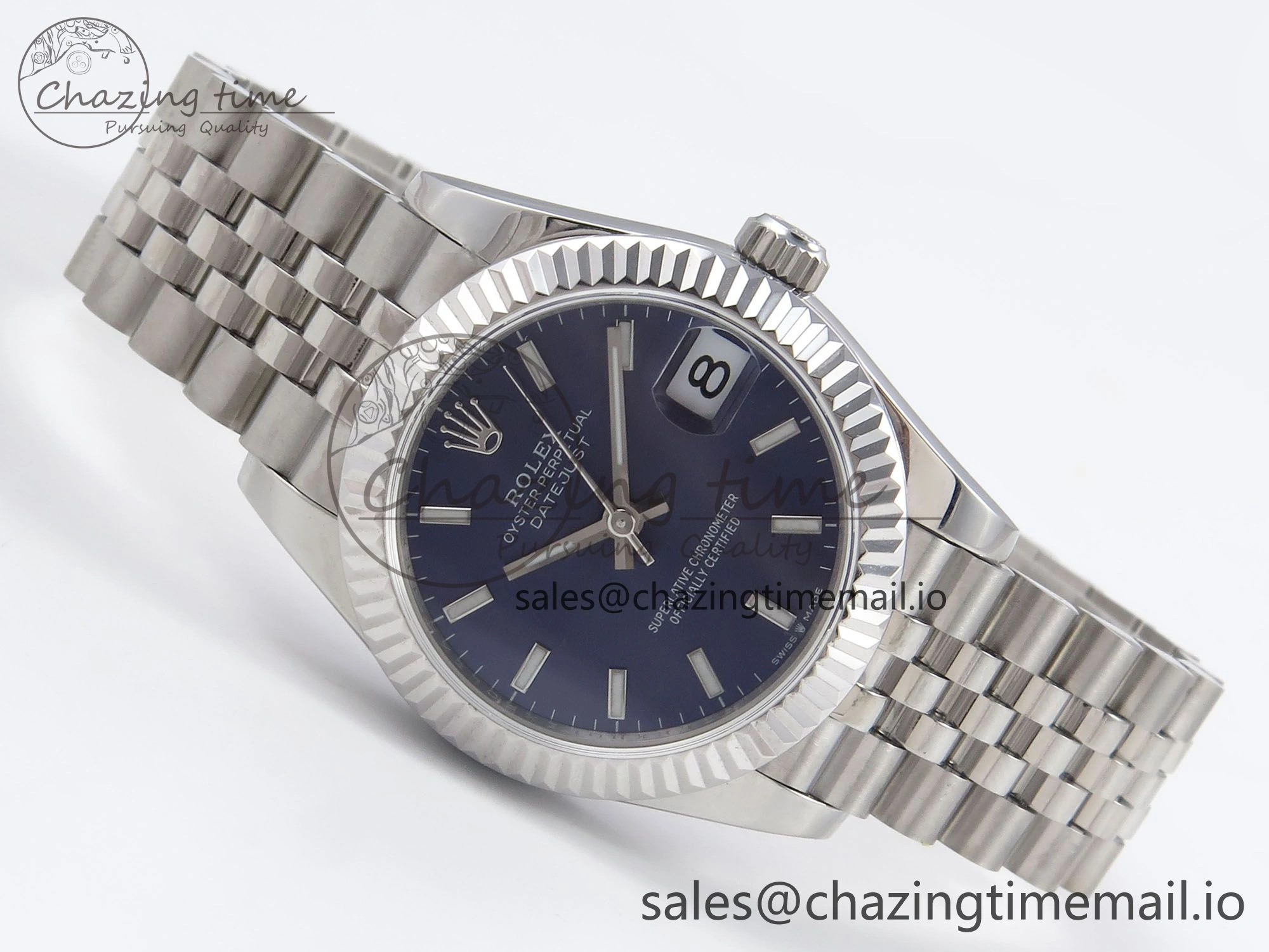 DateJust 31 278274 SS GMF 1:1 Best Edition 904L Steel Blue Stick Dial on Jubilee Bracelet A2824
