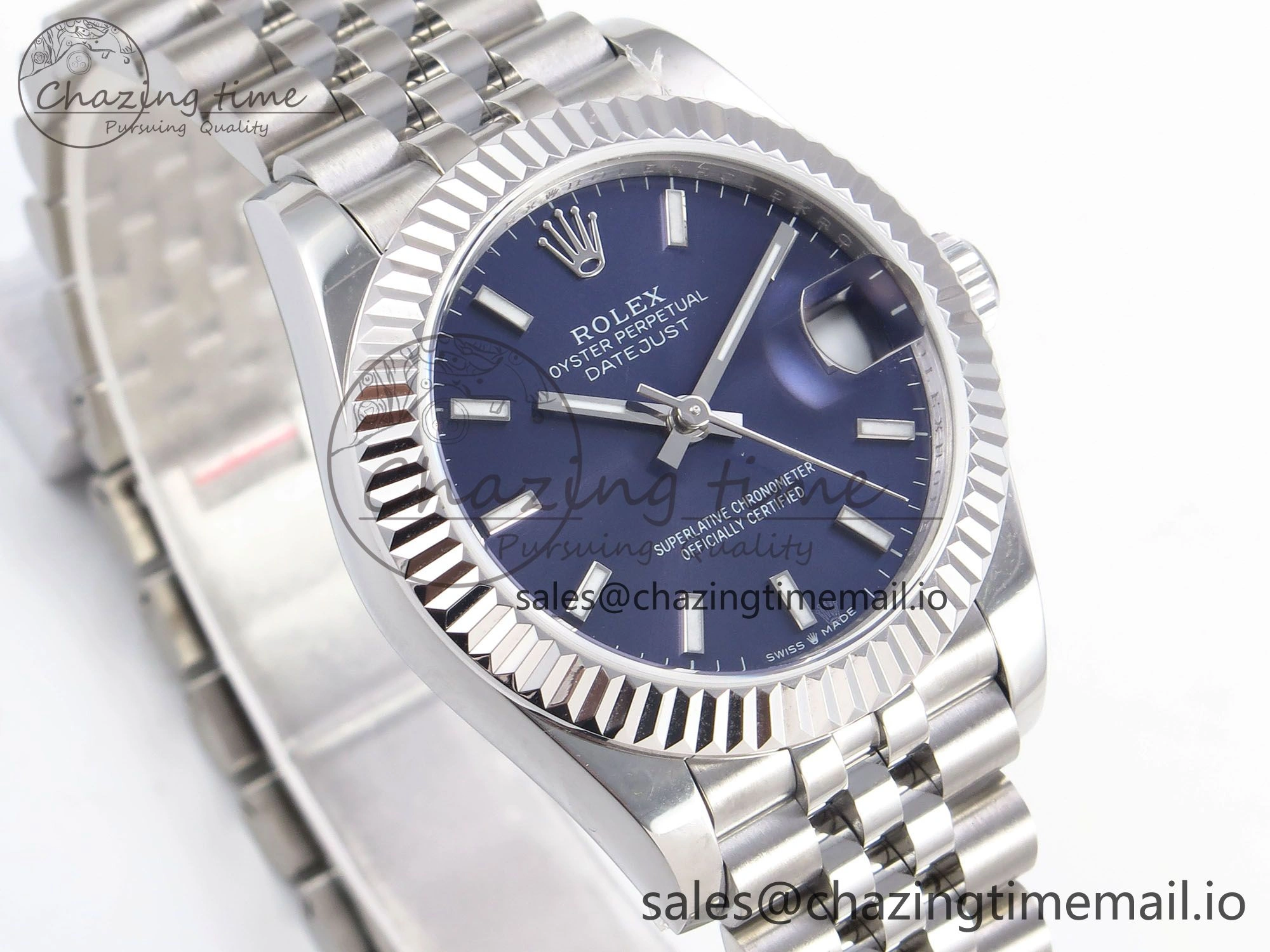 DateJust 31 278274 SS GMF 1:1 Best Edition 904L Steel Blue Stick Dial on Jubilee Bracelet A2824