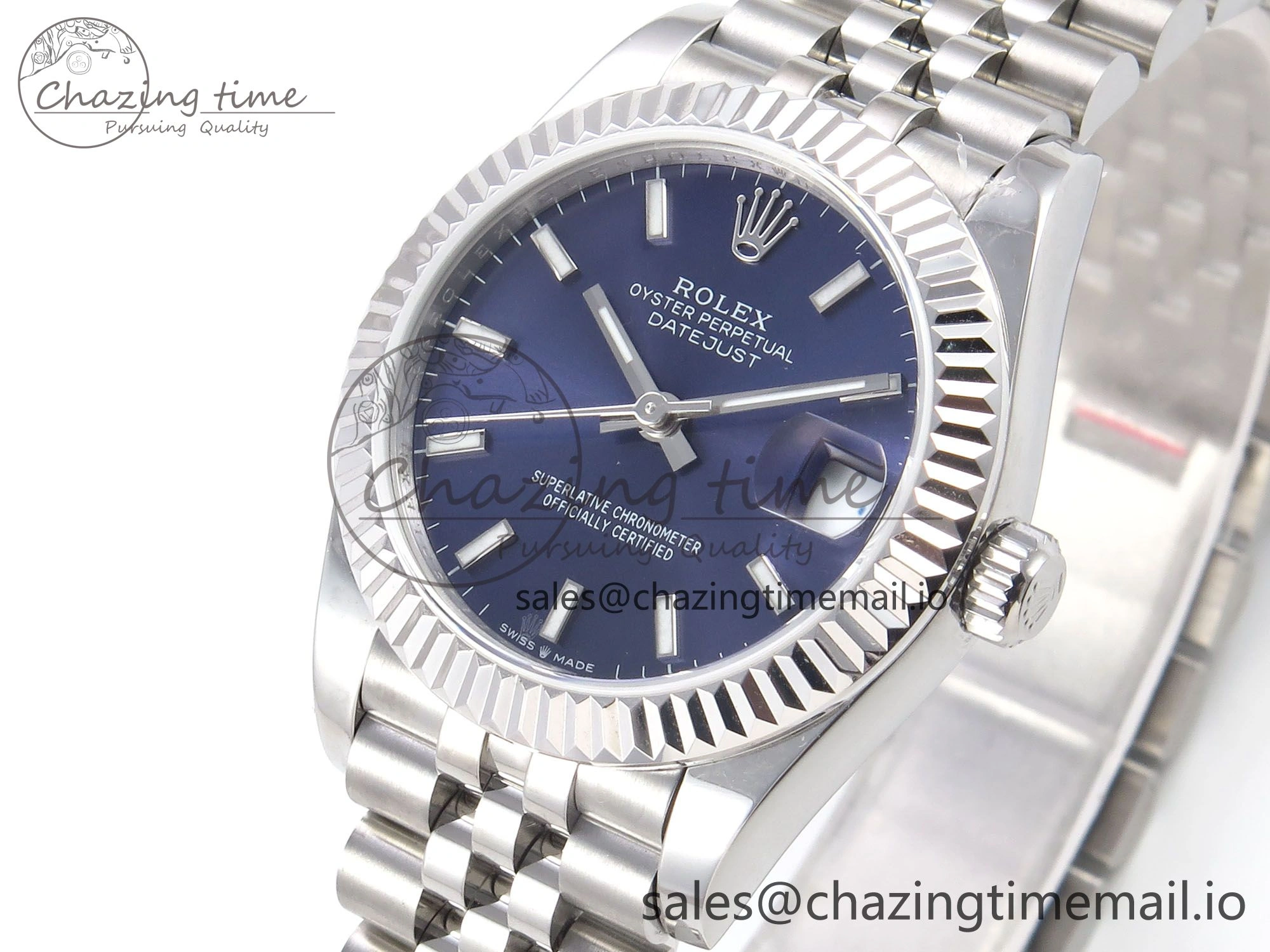 DateJust 31 278274 SS GMF 1:1 Best Edition 904L Steel Blue Stick Dial on Jubilee Bracelet A2824