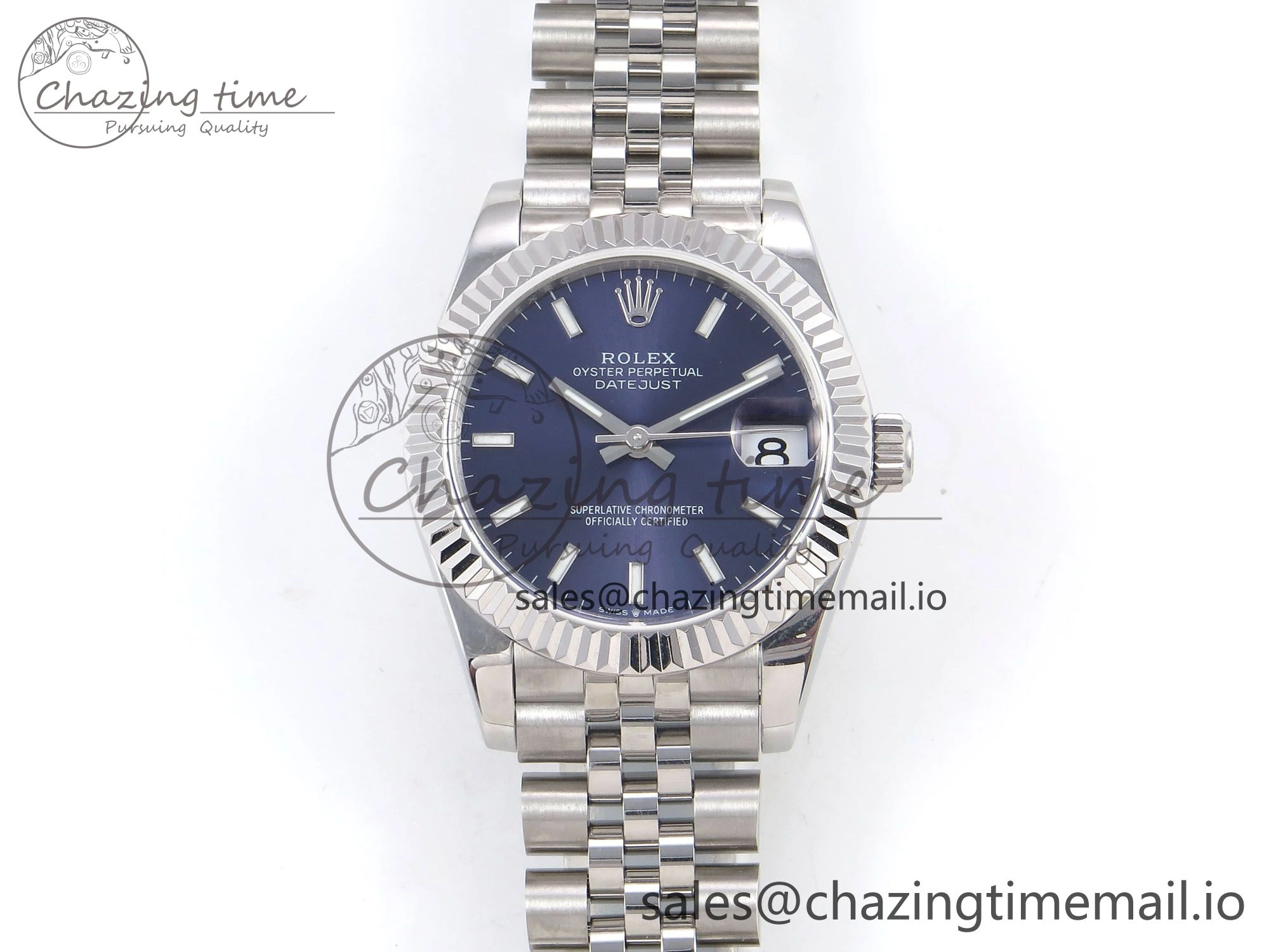 DateJust 31 278274 SS GMF 1:1 Best Edition 904L Steel Blue Stick Dial on Jubilee Bracelet A2824