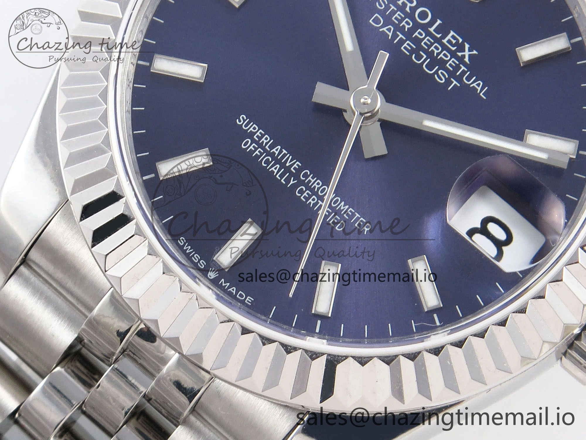 DateJust 31 278274 SS GMF 1:1 Best Edition 904L Steel Blue Stick Dial on Jubilee Bracelet A2824