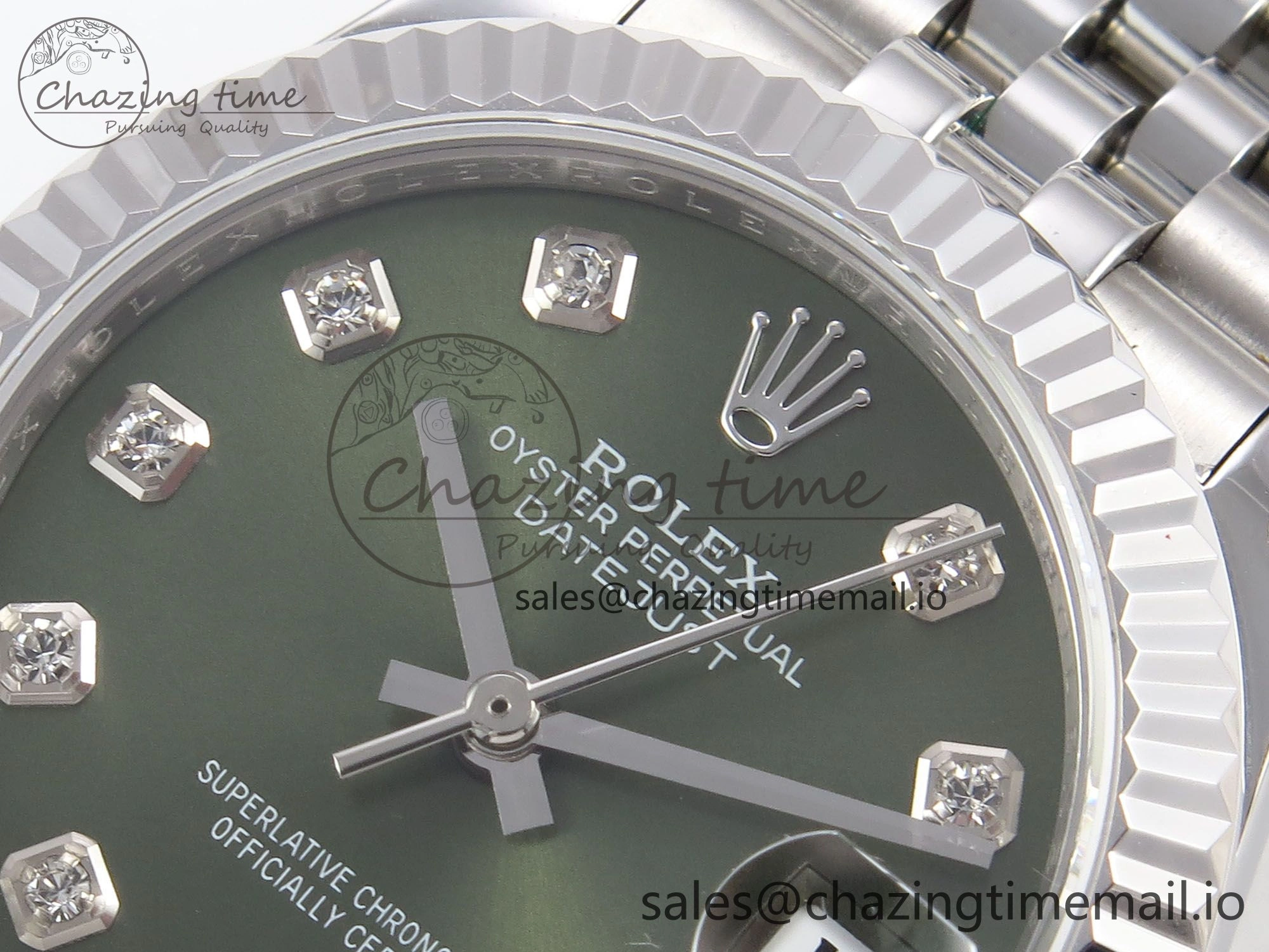 DateJust 31 278274 SS GMF 1:1 Best Edition 904L Steel Green Diamonds Dial on Jubilee Bracelet A2824