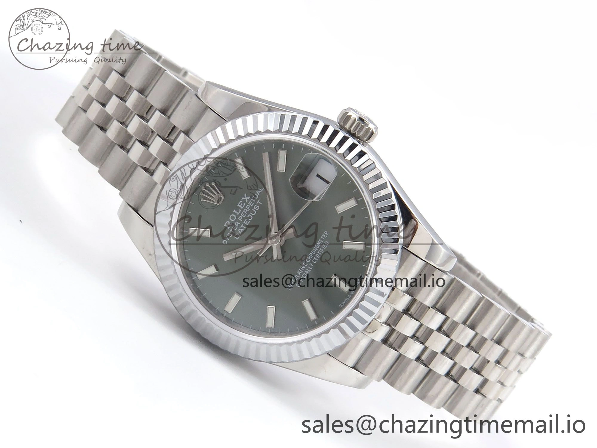 DateJust 31 278274 SS GMF 1:1 Best Edition 904L Steel Green Stick Dial on Jubilee Bracelet A2824