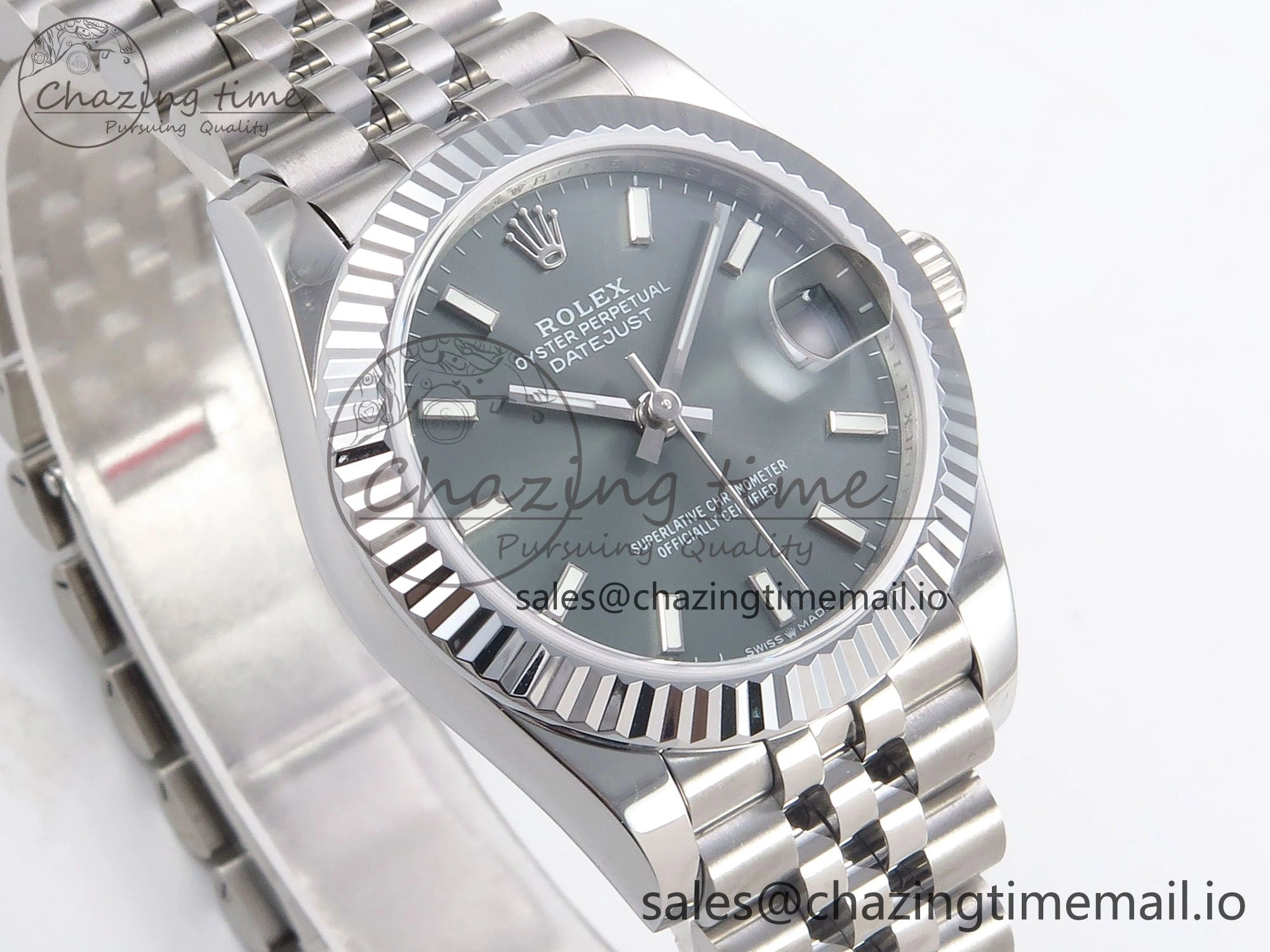DateJust 31 278274 SS GMF 1:1 Best Edition 904L Steel Green Stick Dial on Jubilee Bracelet A2824