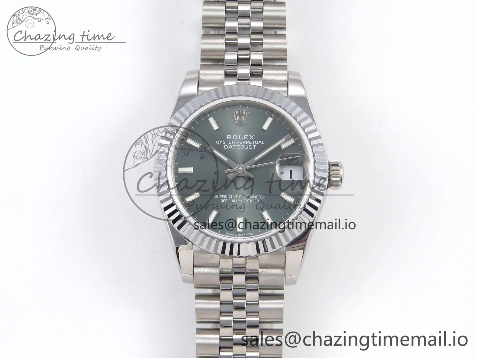 DateJust 31 278274 SS GMF 1:1 Best Edition 904L Steel Green Stick Dial on Jubilee Bracelet A2824