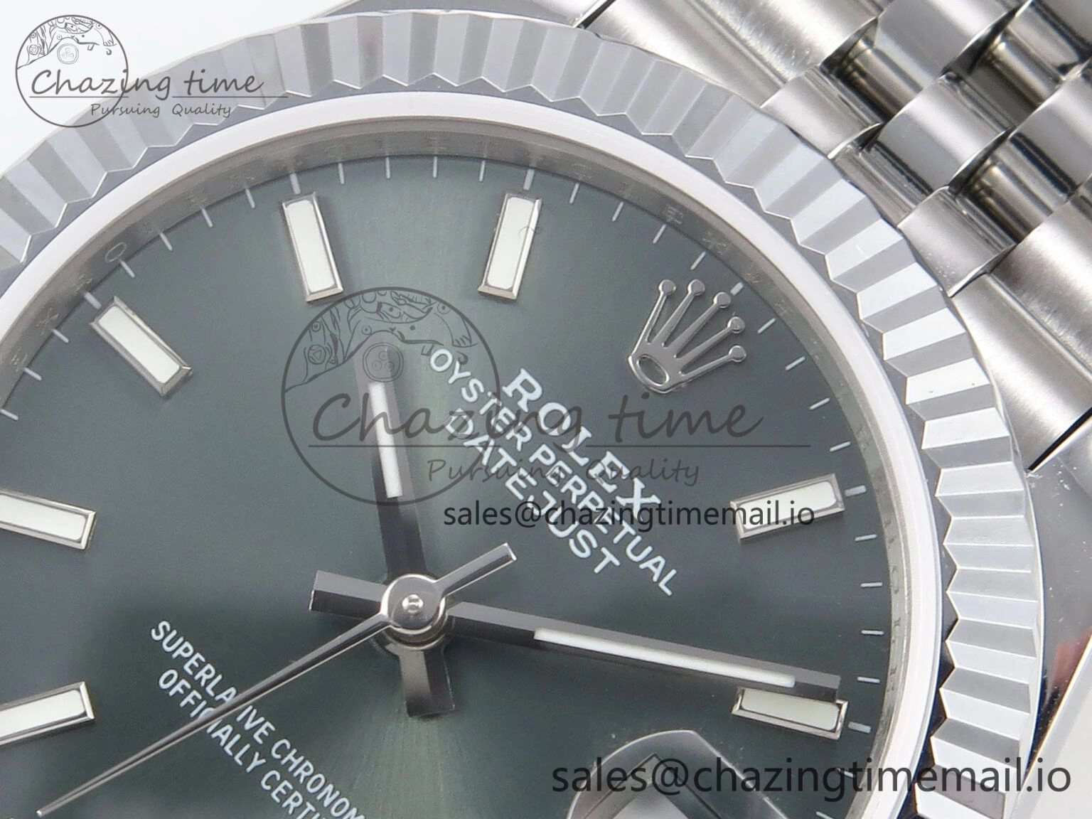 DateJust 31 278274 SS GMF 1:1 Best Edition 904L Steel Green Stick Dial on Jubilee Bracelet A2824