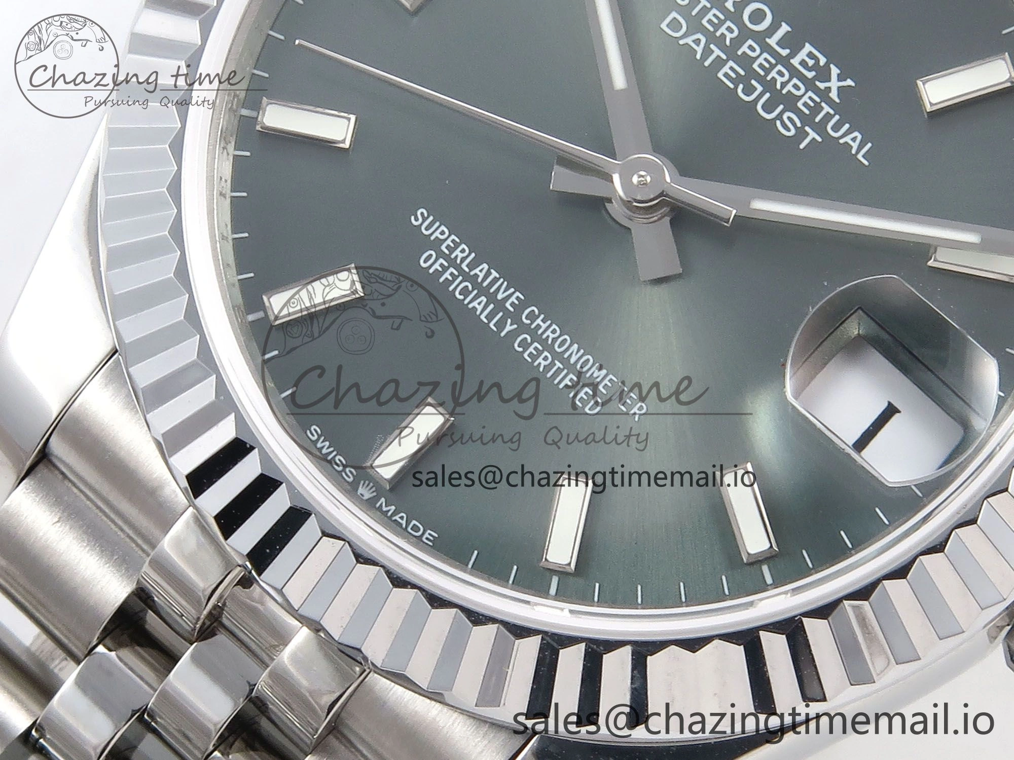 DateJust 31 278274 SS GMF 1:1 Best Edition 904L Steel Green Stick Dial on Jubilee Bracelet A2824