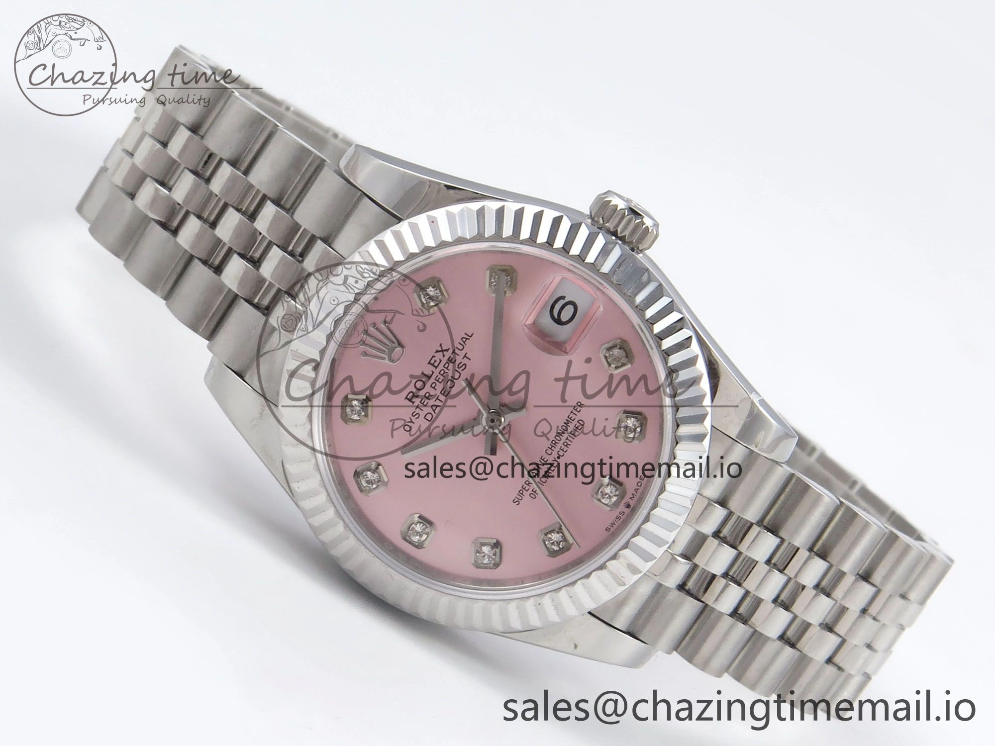 DateJust 31 278274 SS GMF 1:1 Best Edition 904L Steel Pink Diamonds Dial on Jubilee Bracelet A2824