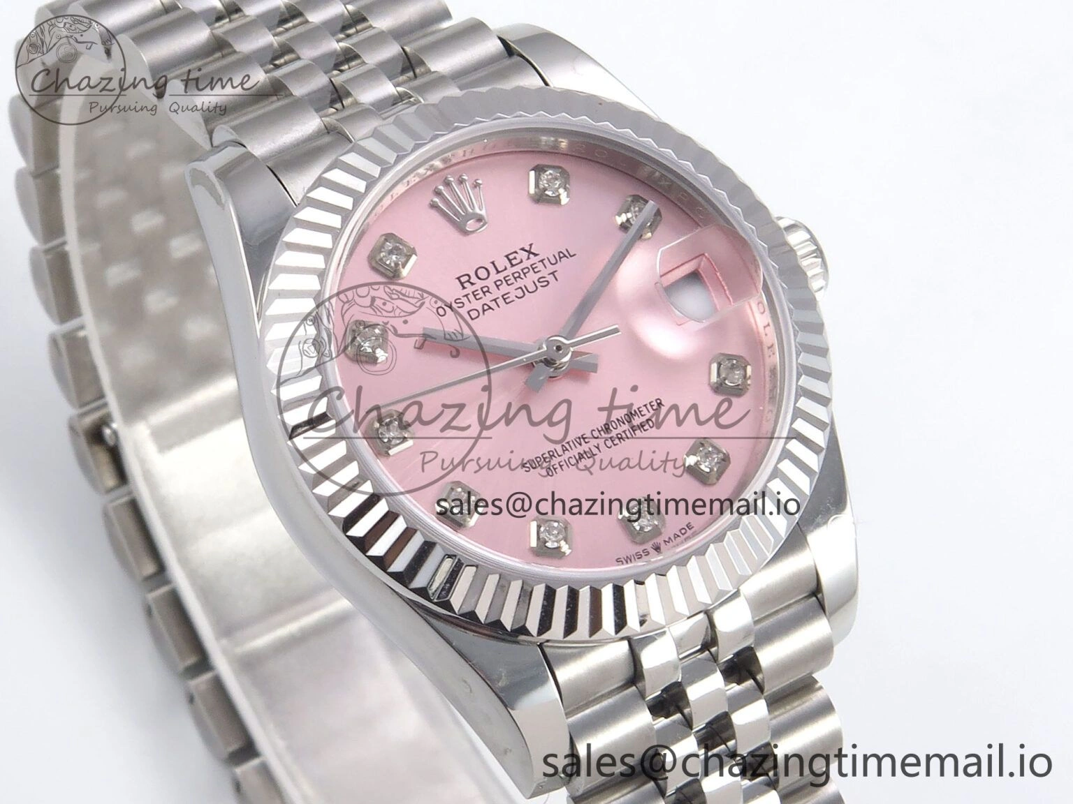 DateJust 31 278274 SS GMF 1:1 Best Edition 904L Steel Pink Diamonds Dial on Jubilee Bracelet A2824