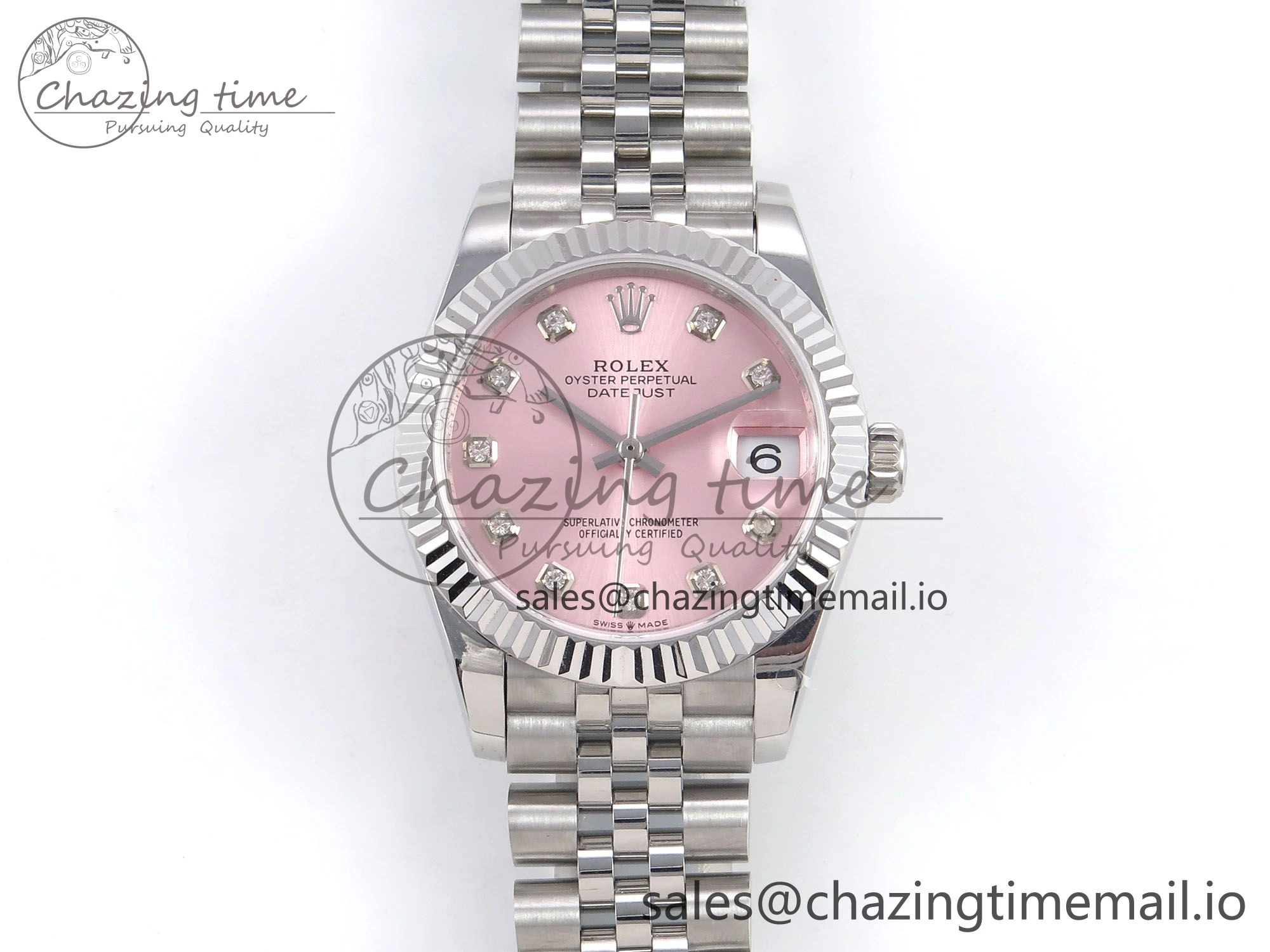 DateJust 31 278274 SS GMF 1:1 Best Edition 904L Steel Pink Diamonds Dial on Jubilee Bracelet A2824