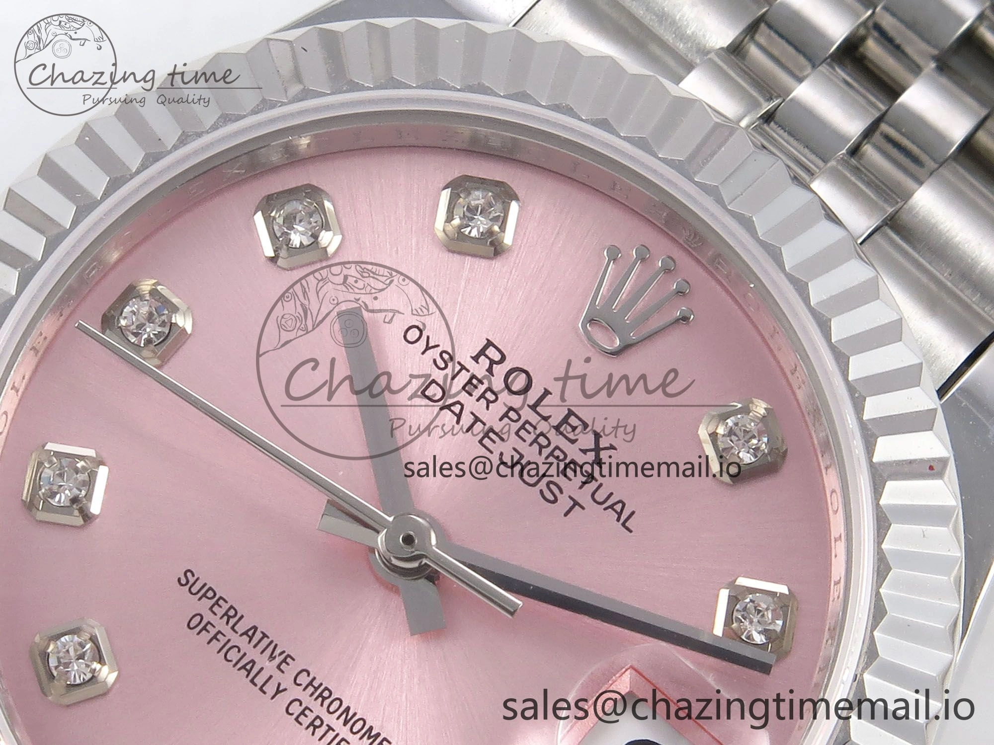 DateJust 31 278274 SS GMF 1:1 Best Edition 904L Steel Pink Diamonds Dial on Jubilee Bracelet A2824