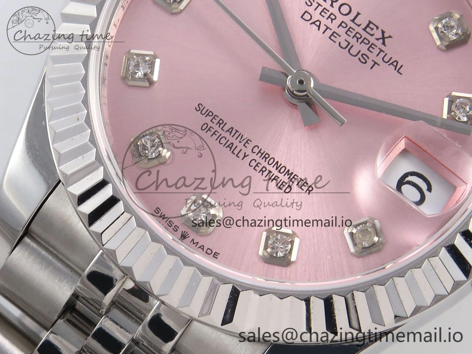 DateJust 31 278274 SS GMF 1:1 Best Edition 904L Steel Pink Diamonds Dial on Jubilee Bracelet A2824