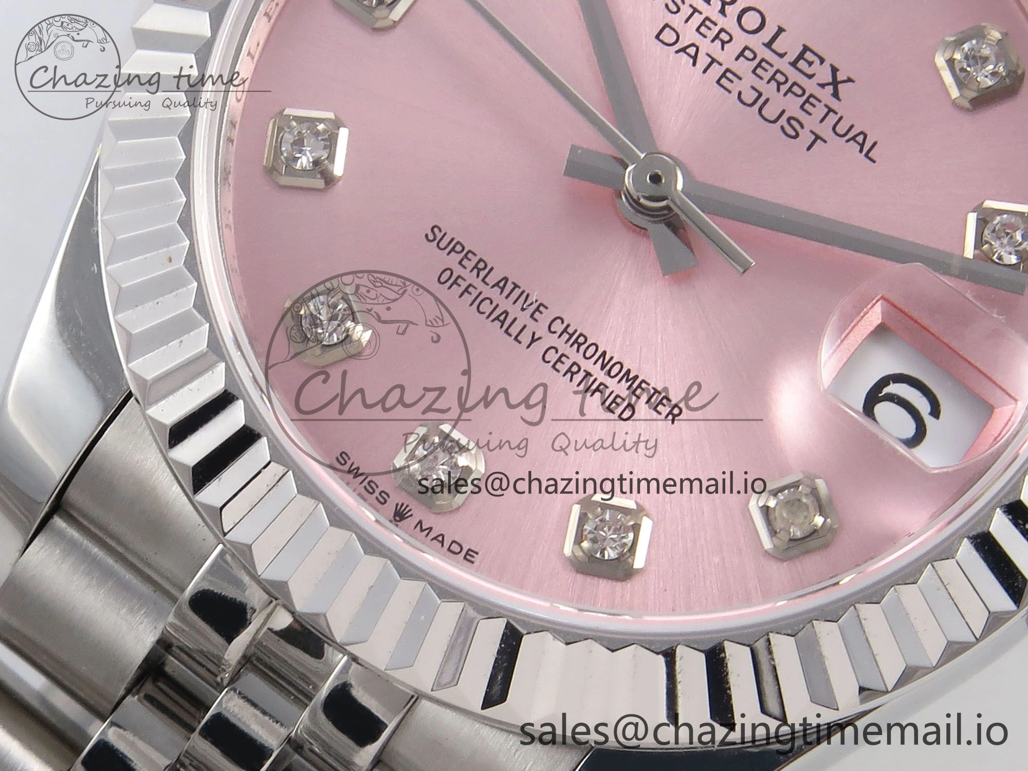 DateJust 31 278274 SS GMF 1:1 Best Edition 904L Steel Pink Diamonds Dial on Jubilee Bracelet A2824