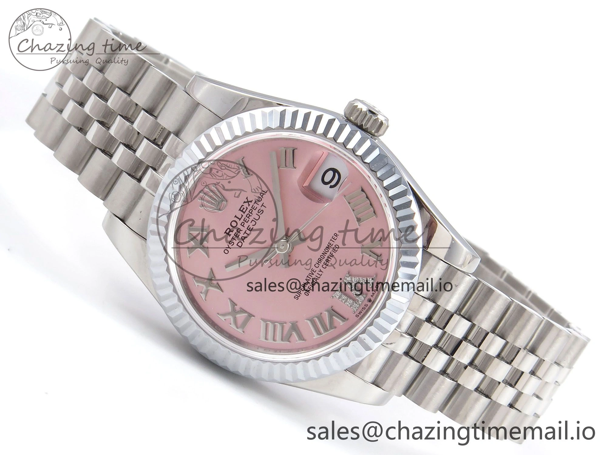 DateJust 31 278274 SS GMF 1:1 Best Edition 904L Steel Pink Roman Diamonds Dial on Jubilee Bracelet A2824