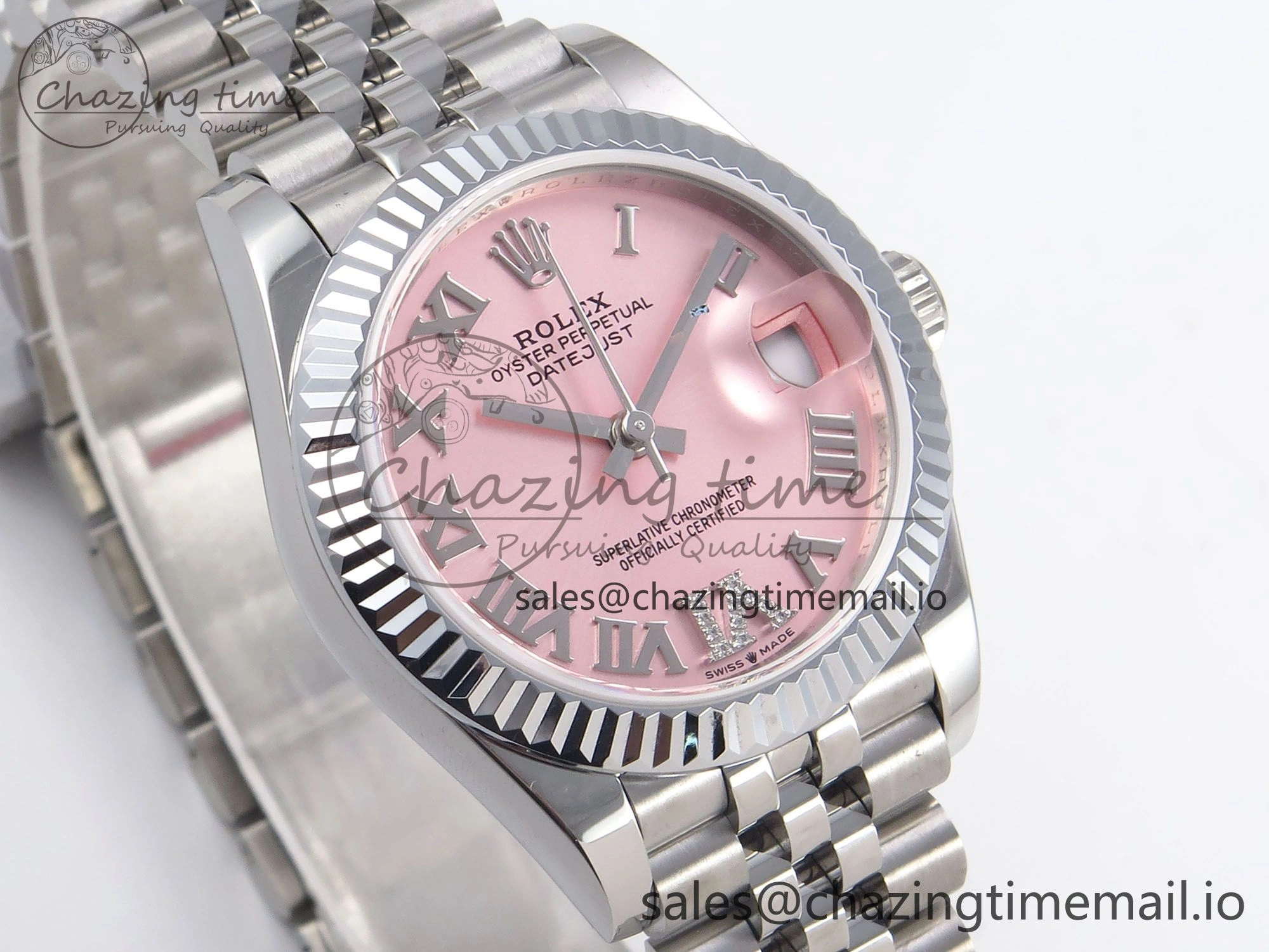 DateJust 31 278274 SS GMF 1:1 Best Edition 904L Steel Pink Roman Diamonds Dial on Jubilee Bracelet A2824