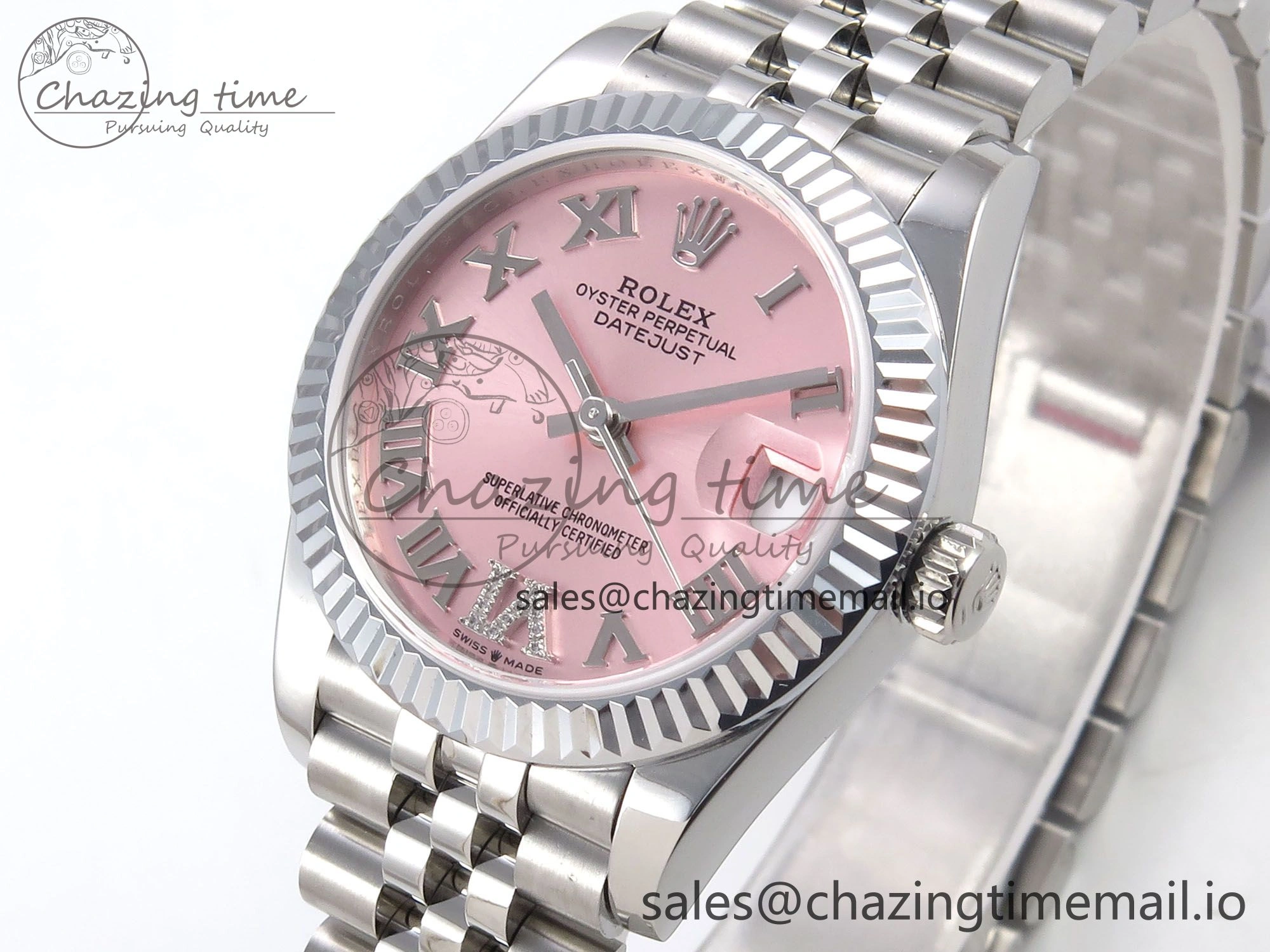 DateJust 31 278274 SS GMF 1:1 Best Edition 904L Steel Pink Roman Diamonds Dial on Jubilee Bracelet A2824
