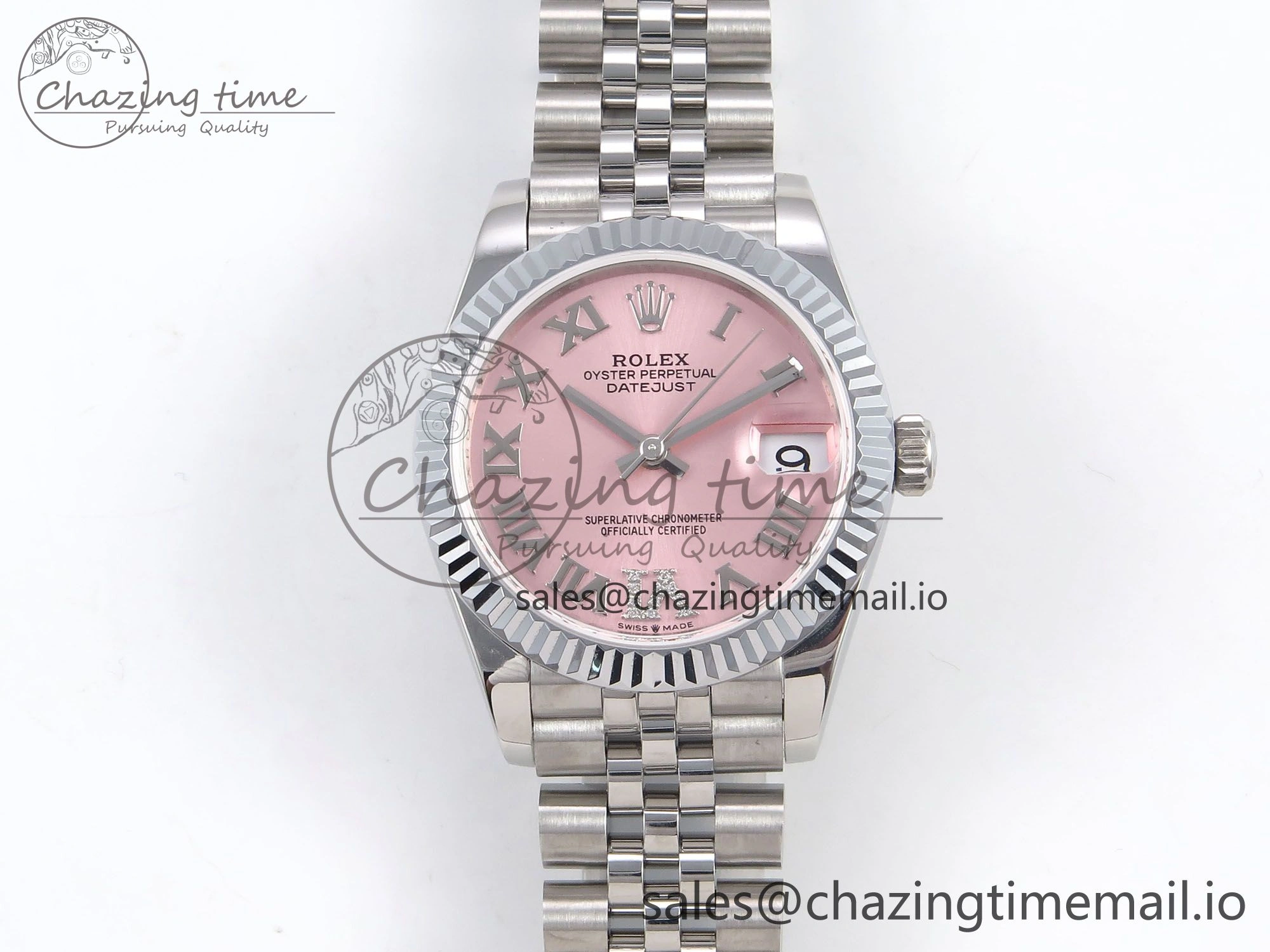 DateJust 31 278274 SS GMF 1:1 Best Edition 904L Steel Pink Roman Diamonds Dial on Jubilee Bracelet A2824