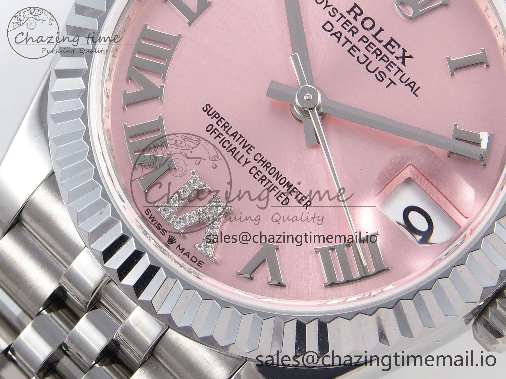DateJust 31 278274 SS GMF 1:1 Best Edition 904L Steel Pink Roman Diamonds Dial on Jubilee Bracelet A2824