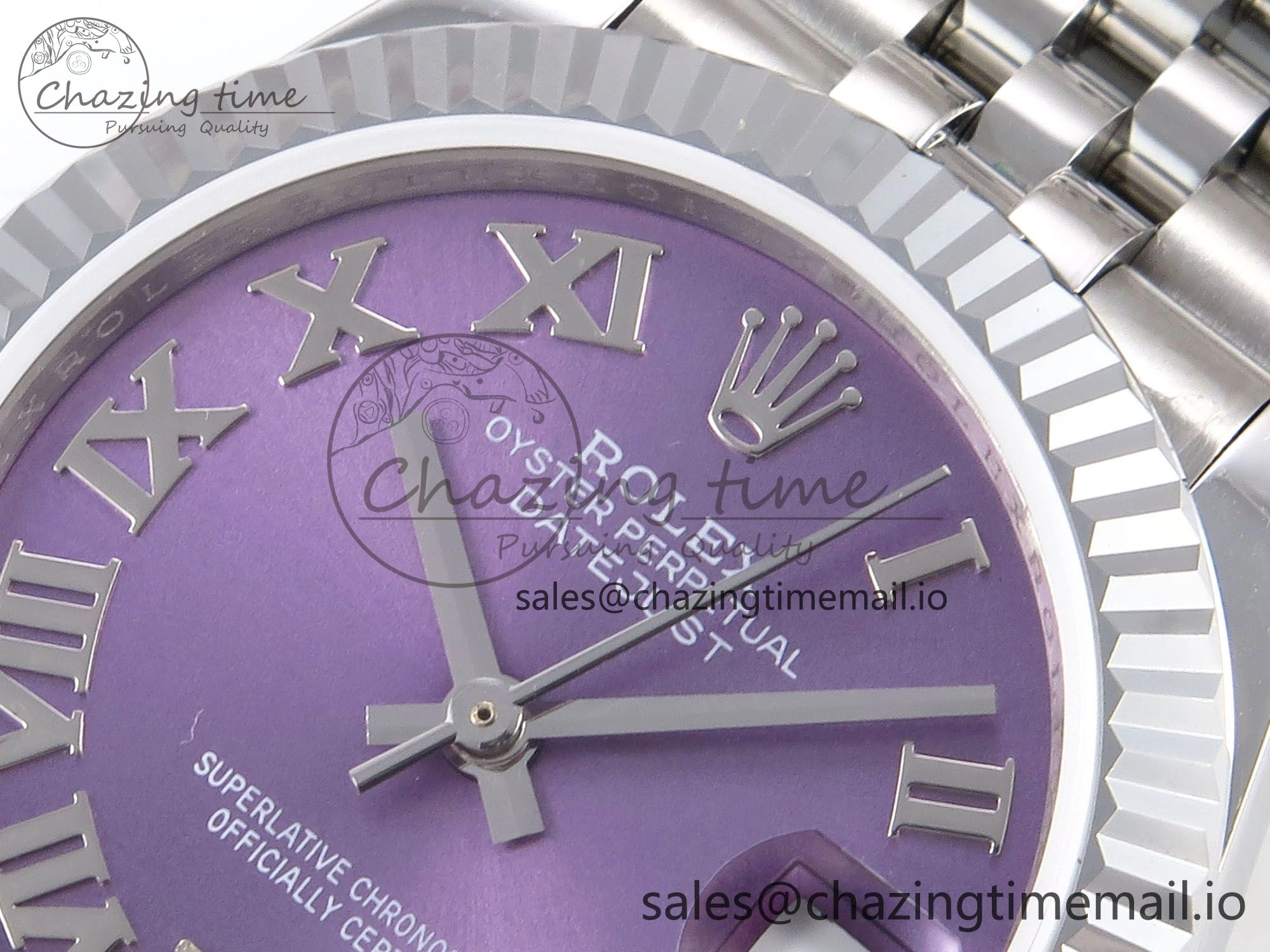DateJust 31 278274 SS GMF 1:1 Best Edition 904L Steel Purple Roman Diamonds Dial on Jubilee Bracelet A2824