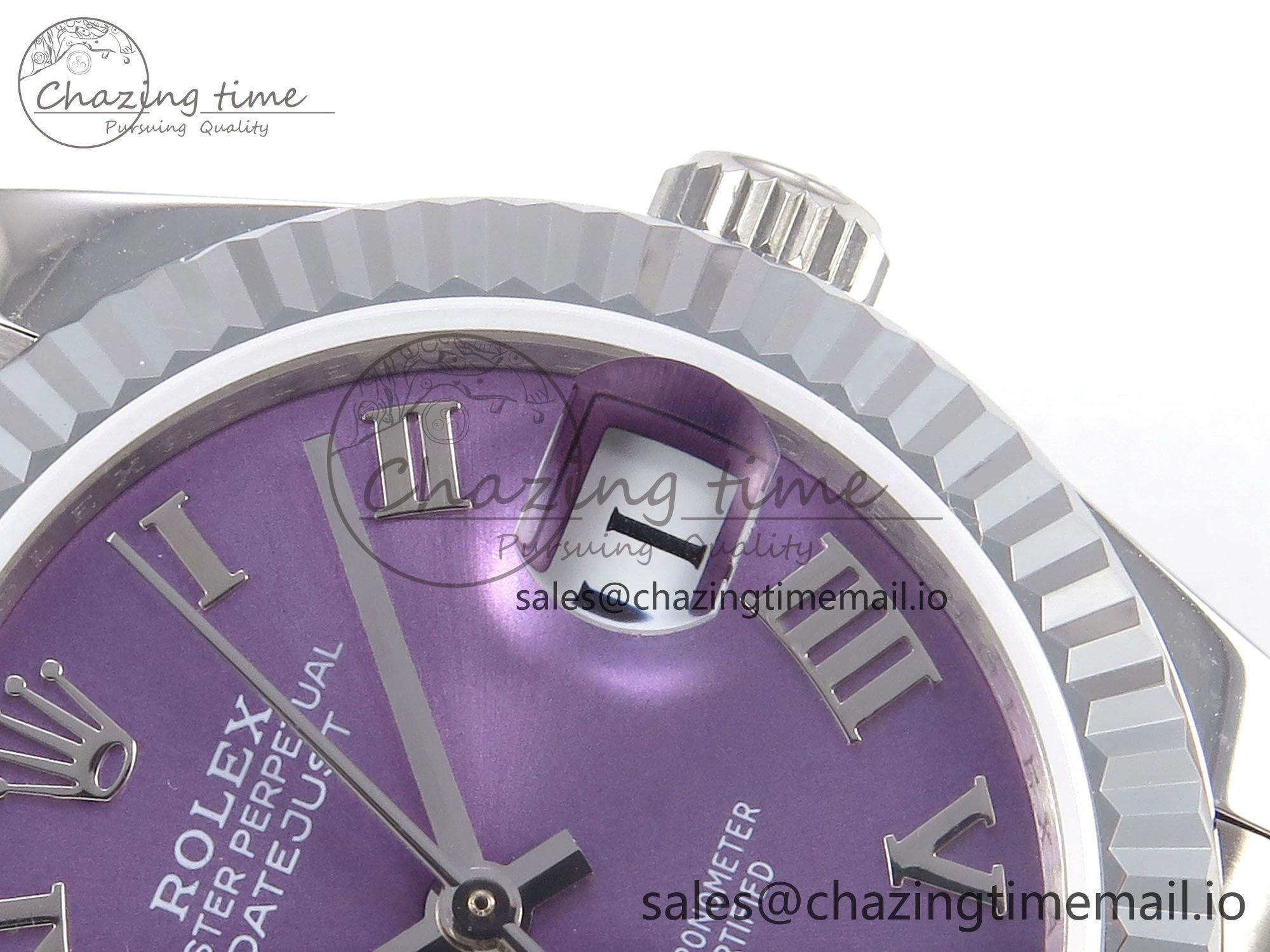 DateJust 31 278274 SS GMF 1:1 Best Edition 904L Steel Purple Roman Diamonds Dial on Jubilee Bracelet A2824