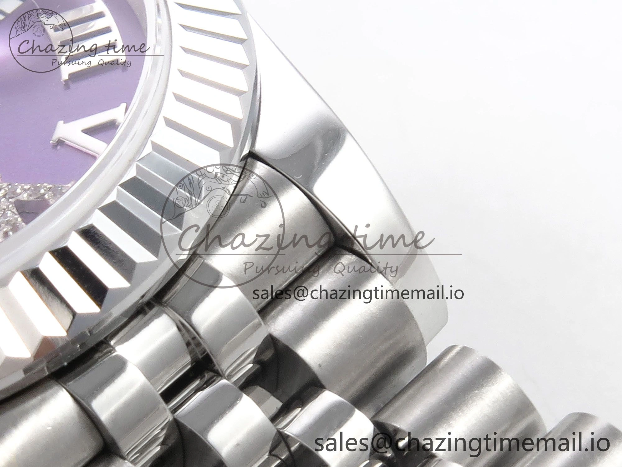 DateJust 31 278274 SS GMF 1:1 Best Edition 904L Steel Purple Roman Diamonds Dial on Jubilee Bracelet A2824