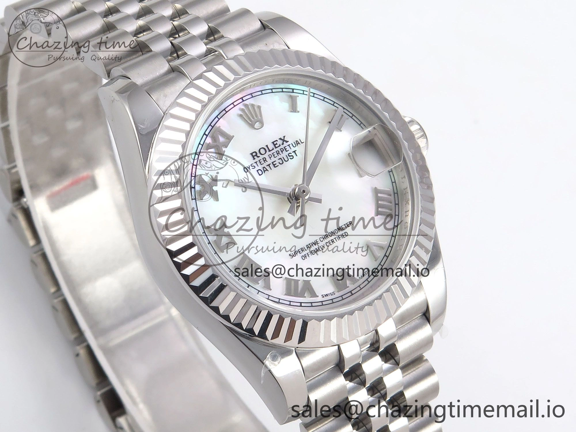 DateJust 31 278274 SS GMF 1:1 Best Edition 904L Steel White MOP Roman Dial on Jubilee Bracelet A2824