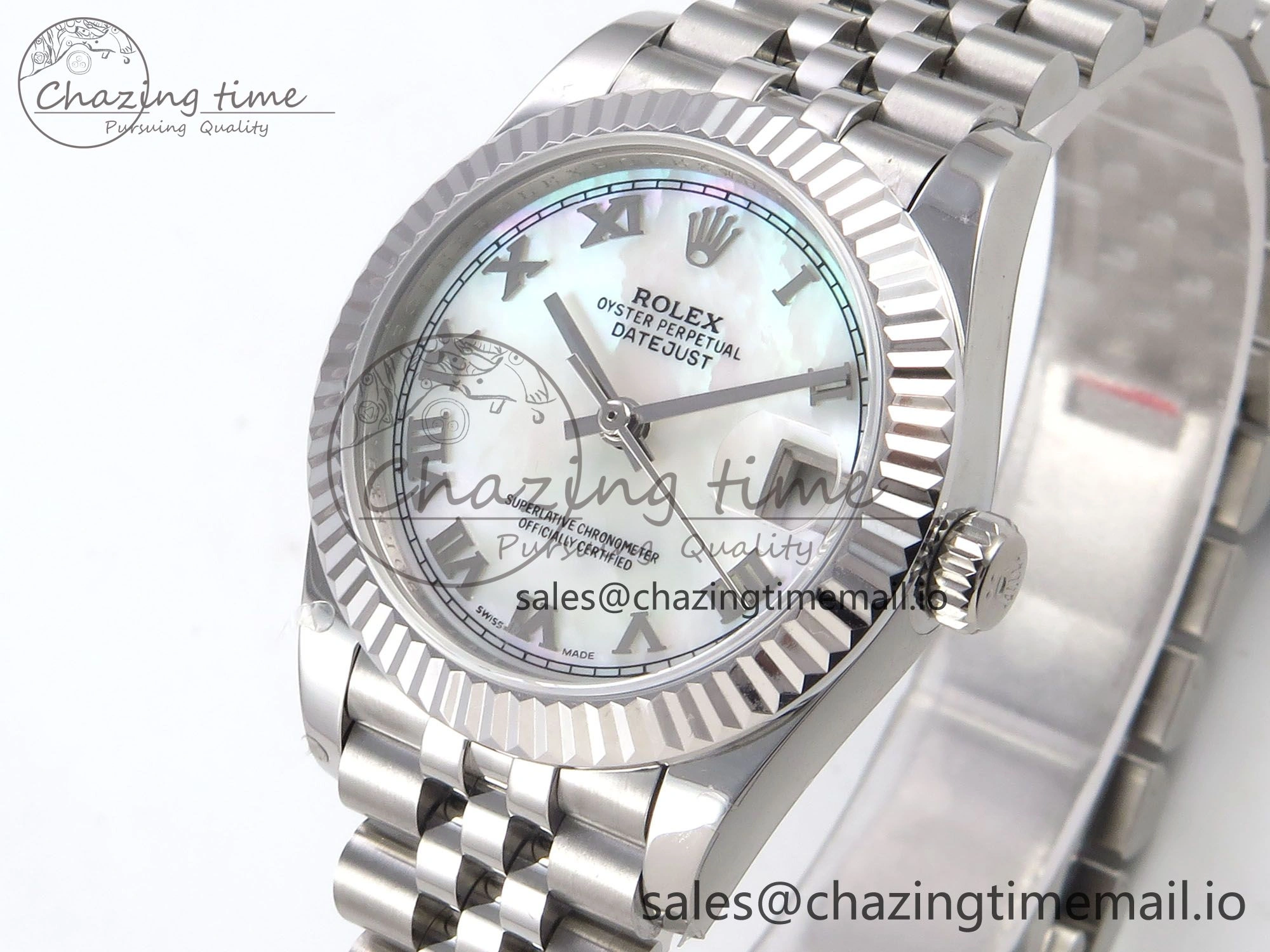 DateJust 31 278274 SS GMF 1:1 Best Edition 904L Steel White MOP Roman Dial on Jubilee Bracelet A2824