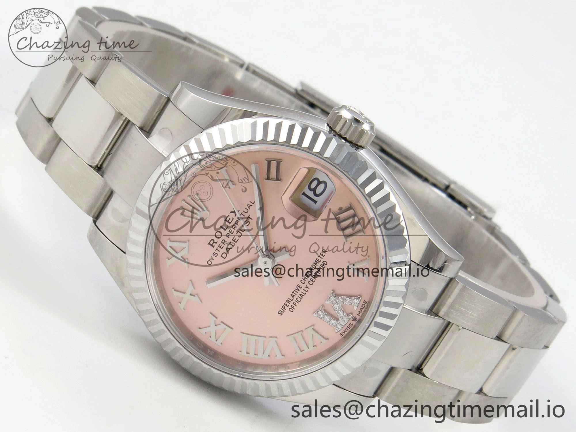 DateJust 31 278274 SS THBF 1:1 Best Edition 904L Steel RG Roman Diamonds Dial on Oyster Bracelet HZ Cal.2236