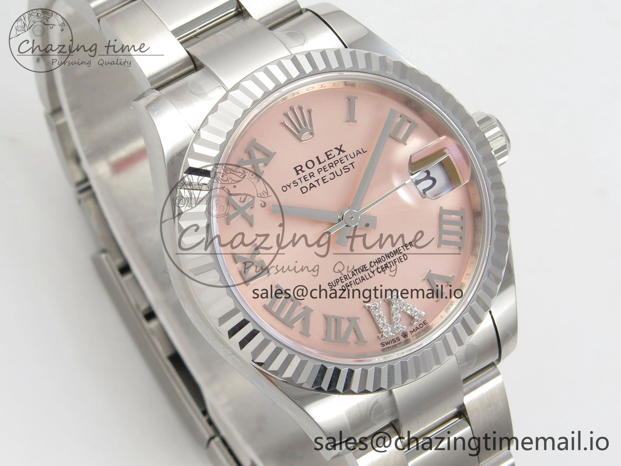 DateJust 31 278274 SS THBF 1:1 Best Edition 904L Steel RG Roman Diamonds Dial on Oyster Bracelet HZ Cal.2236