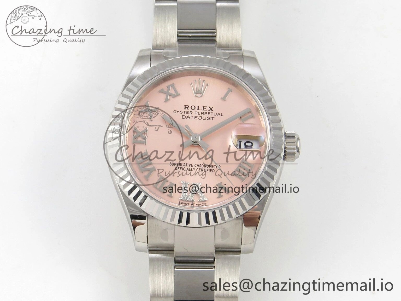 DateJust 31 278274 SS THBF 1:1 Best Edition 904L Steel RG Roman Diamonds Dial on Oyster Bracelet HZ Cal.2236