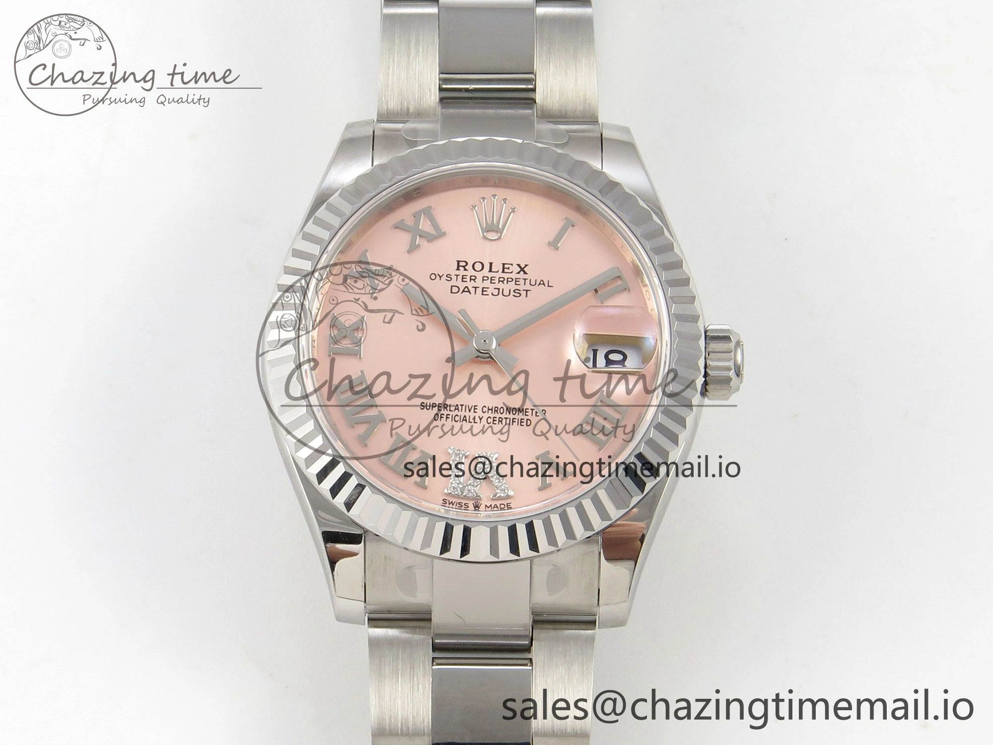 DateJust 31 278274 SS THBF 1:1 Best Edition 904L Steel RG Roman Diamonds Dial on Oyster Bracelet HZ Cal.2236