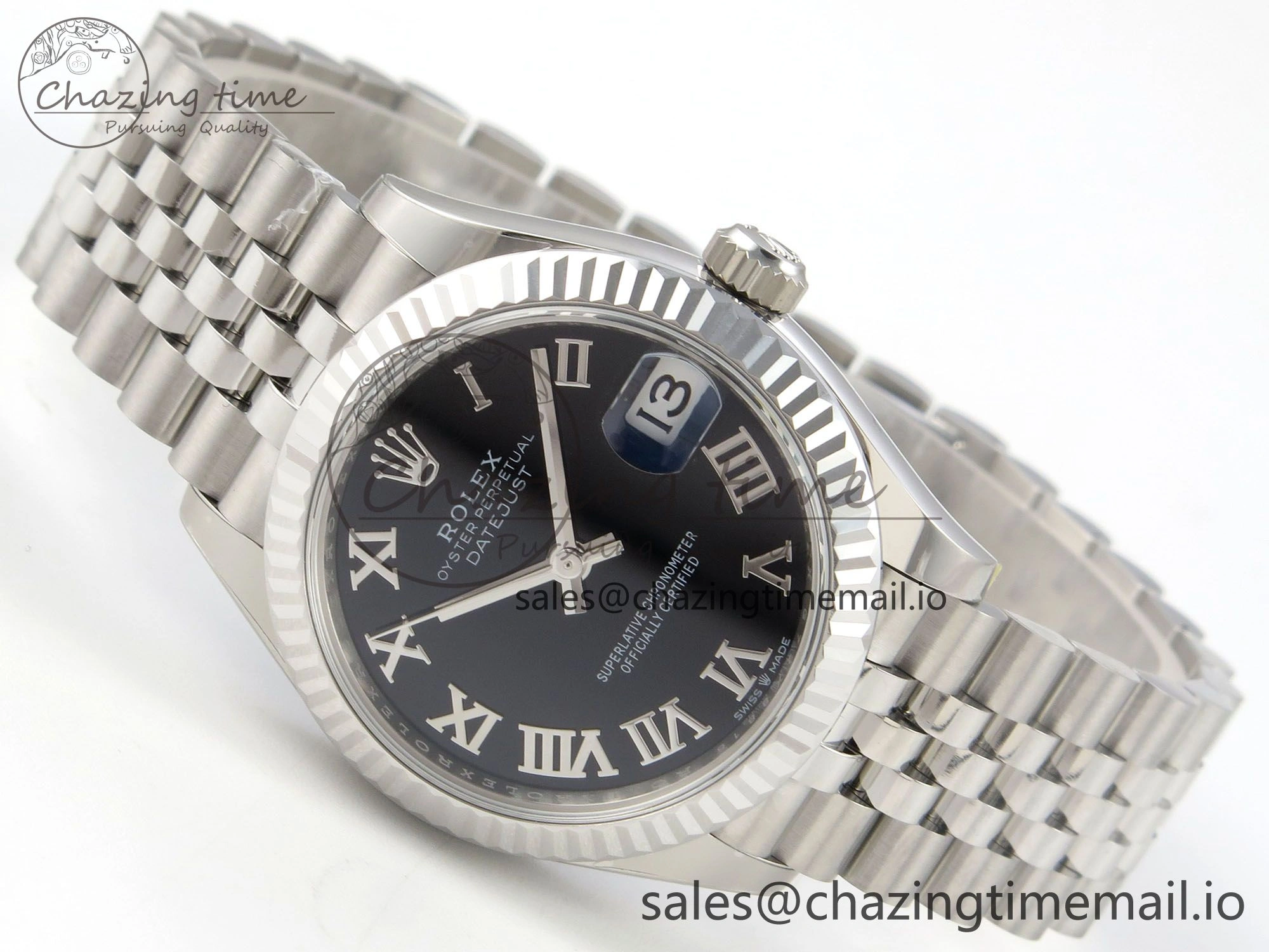 DateJust 31 278274 THBF 1:1 Best Edition 904L Steel Black Roman Dial on SS Jubilee Bracelet HZ Cal.2236