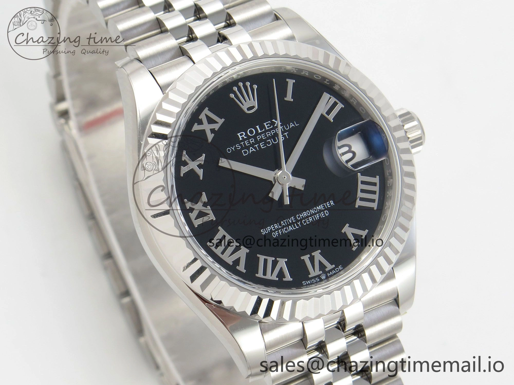 DateJust 31 278274 THBF 1:1 Best Edition 904L Steel Black Roman Dial on SS Jubilee Bracelet HZ Cal.2236