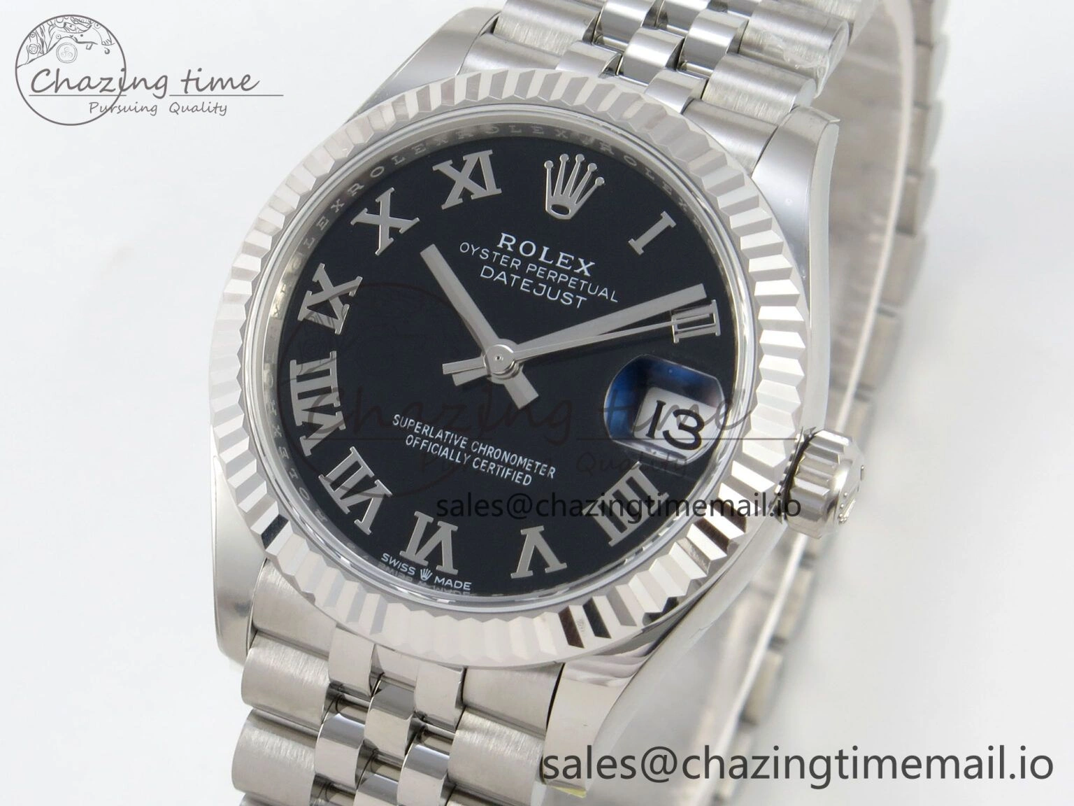 DateJust 31 278274 THBF 1:1 Best Edition 904L Steel Black Roman Dial on SS Jubilee Bracelet HZ Cal.2236