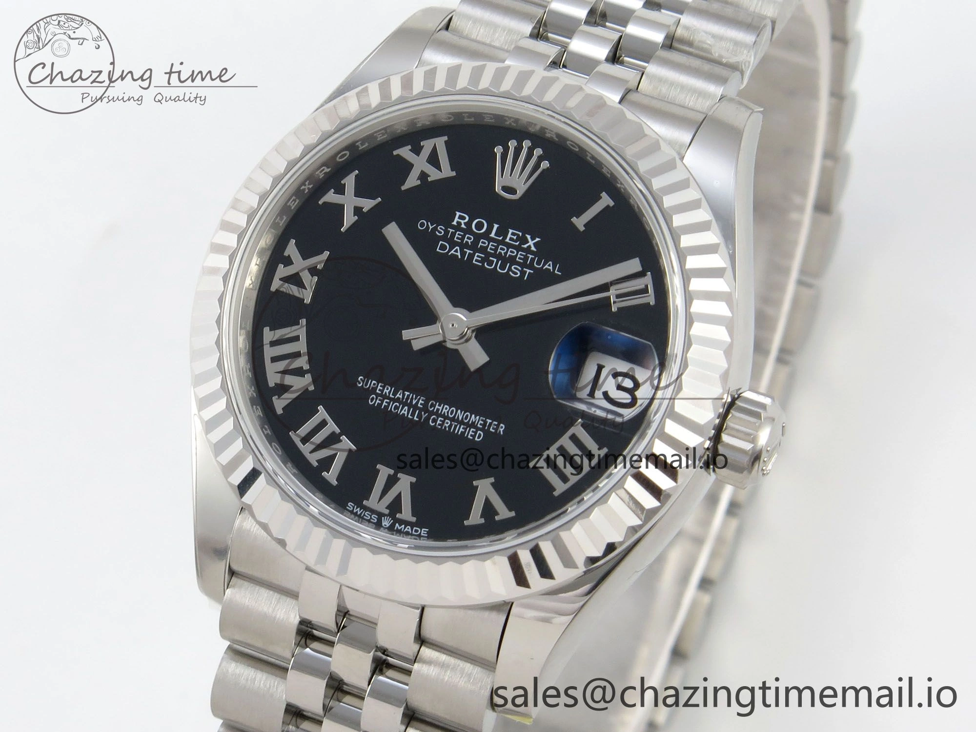 DateJust 31 278274 THBF 1:1 Best Edition 904L Steel Black Roman Dial on SS Jubilee Bracelet HZ Cal.2236