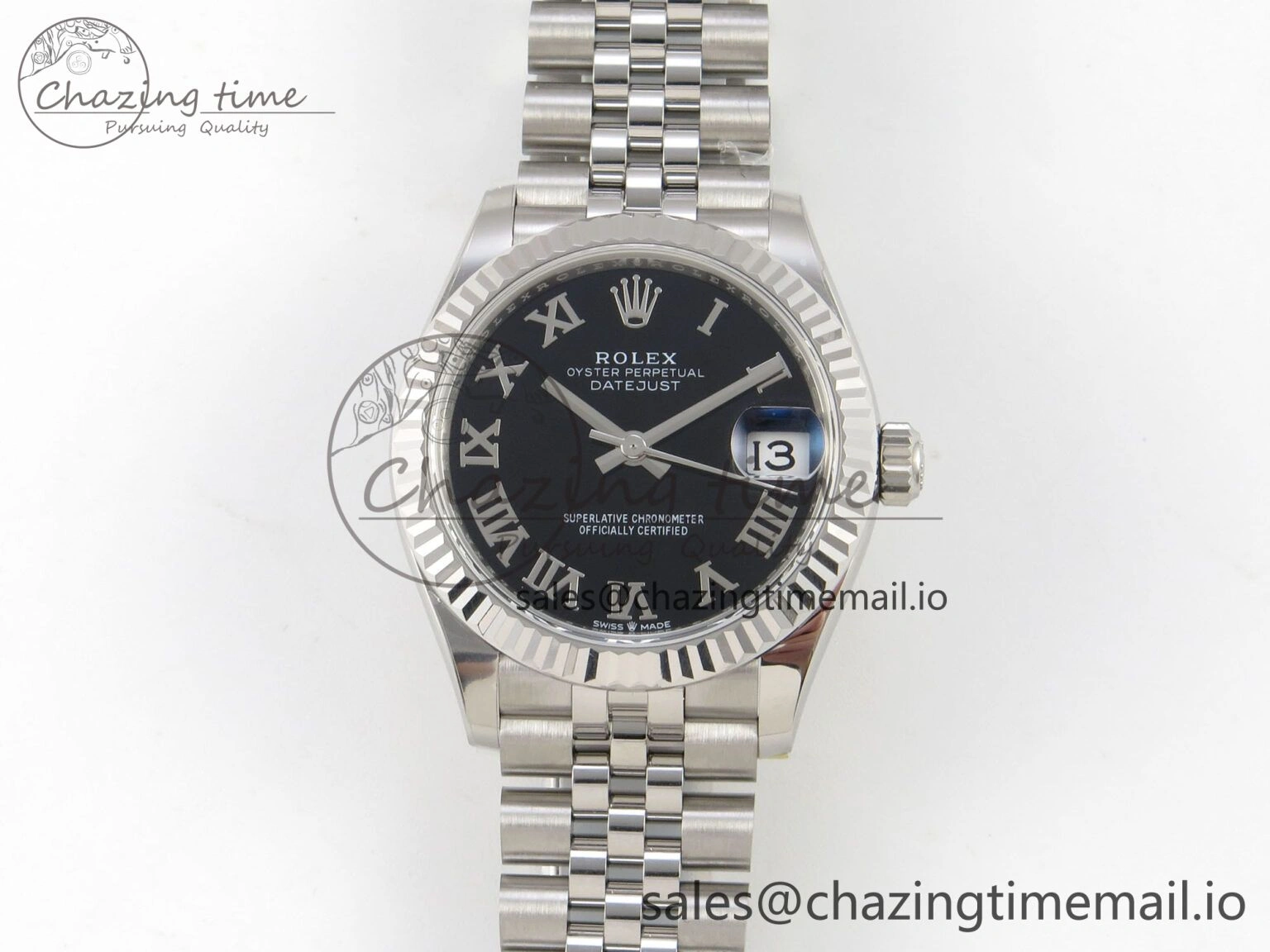 DateJust 31 278274 THBF 1:1 Best Edition 904L Steel Black Roman Dial on SS Jubilee Bracelet HZ Cal.2236