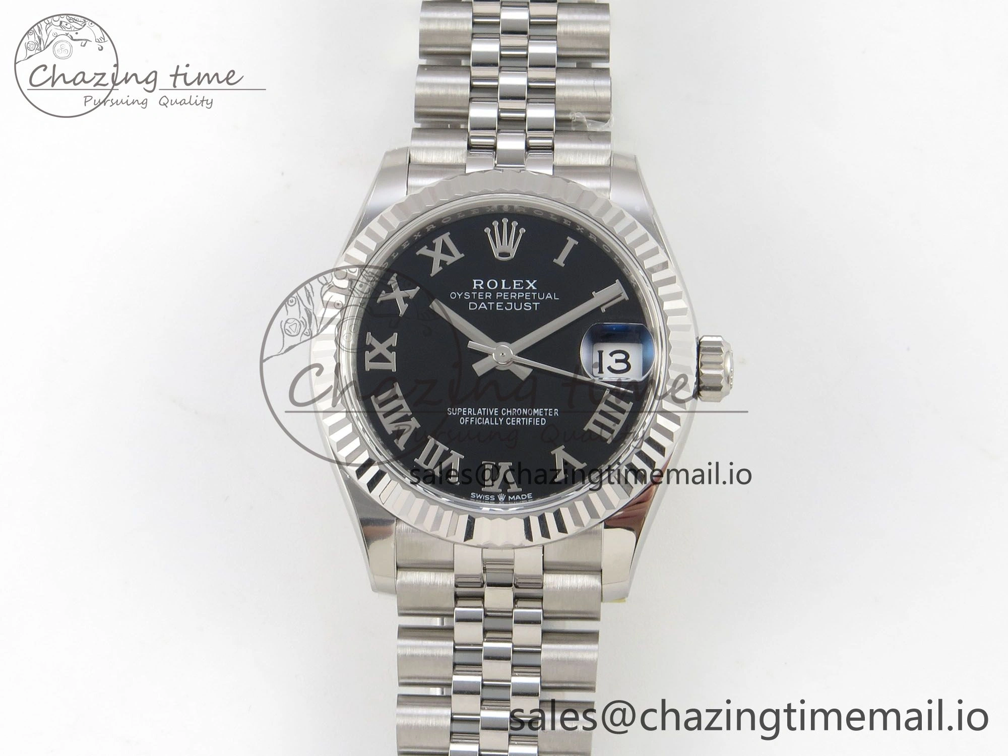 DateJust 31 278274 THBF 1:1 Best Edition 904L Steel Black Roman Dial on SS Jubilee Bracelet HZ Cal.2236