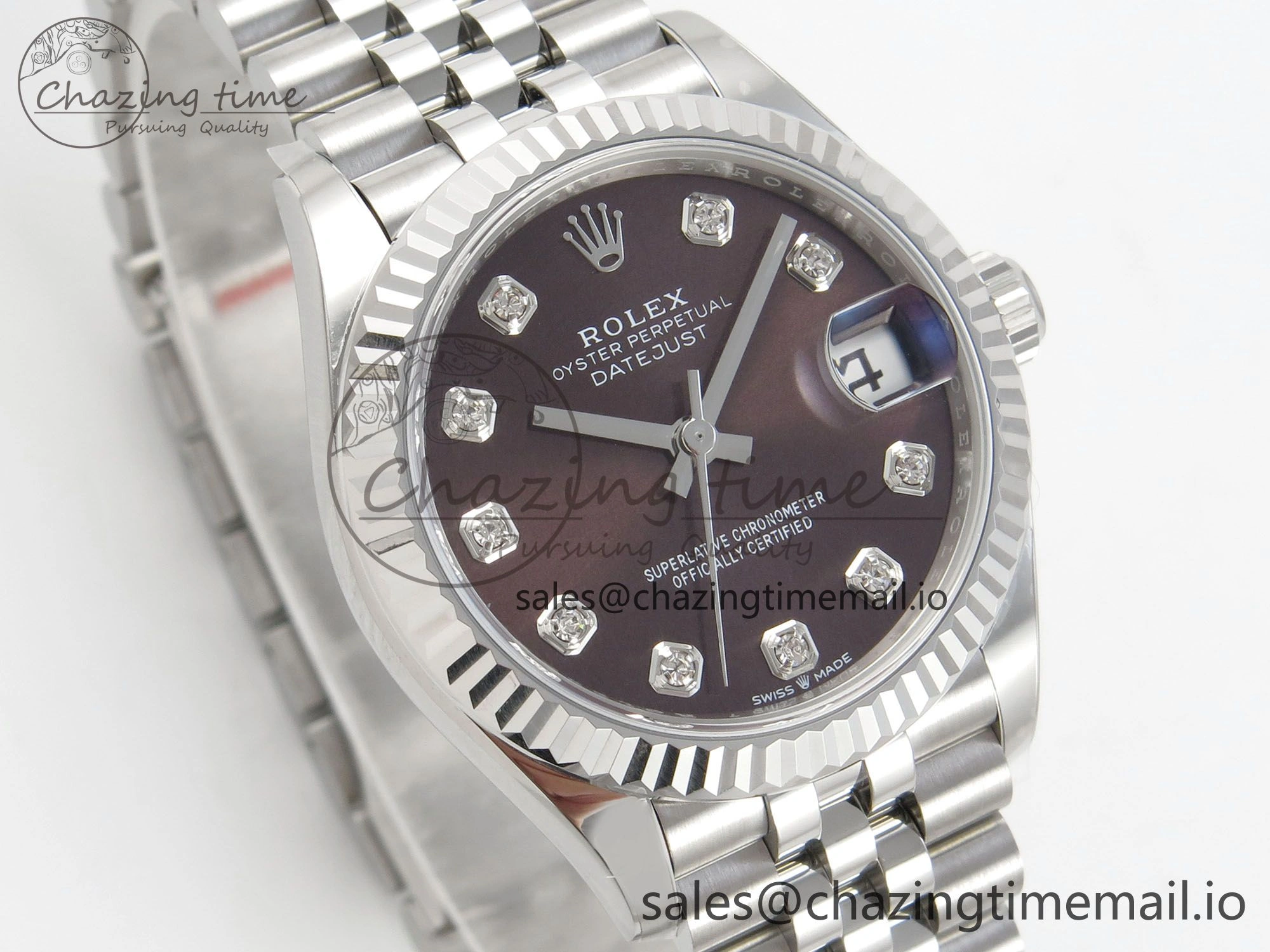 DateJust 31 278274 THBF 1:1 Best Edition 904L Steel Brown Diamond Dial on SS Jubilee Bracelet HZ Cal.2236